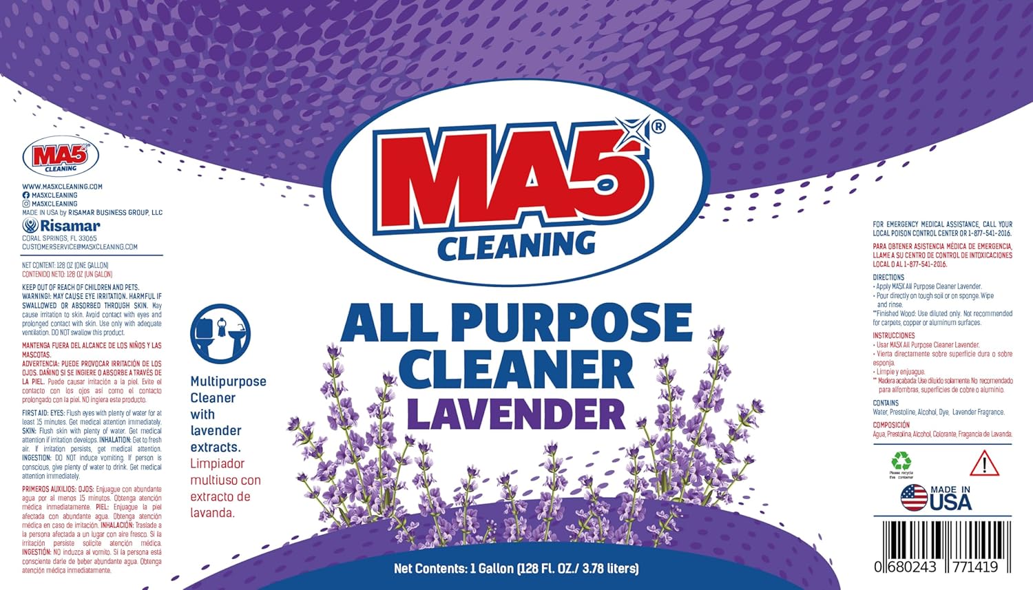 MA5x All Purpose Cleaner with Lavender Extracts 1 Gallon