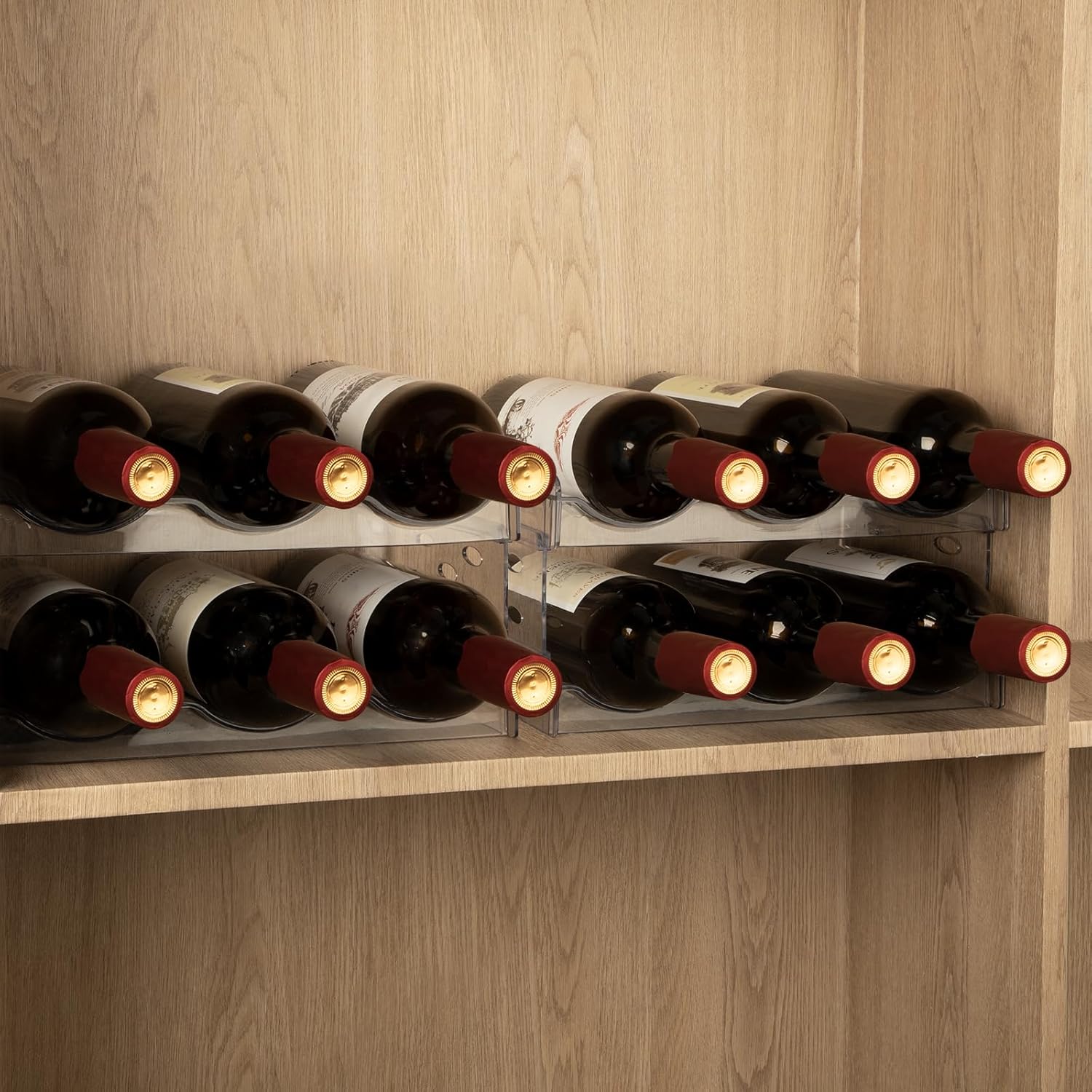 EZ COZY Stackable Wine Rack - 4 Tier for 12 Bottles