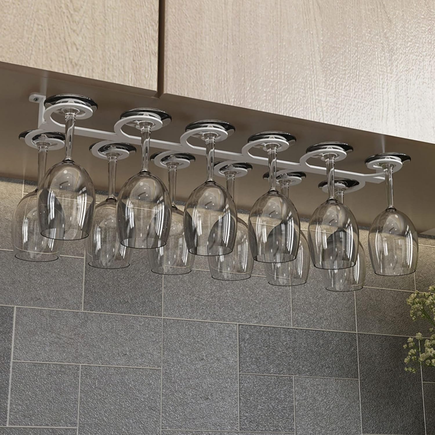 Stainless Steel Wine Glass Holder for Cabinet Storage