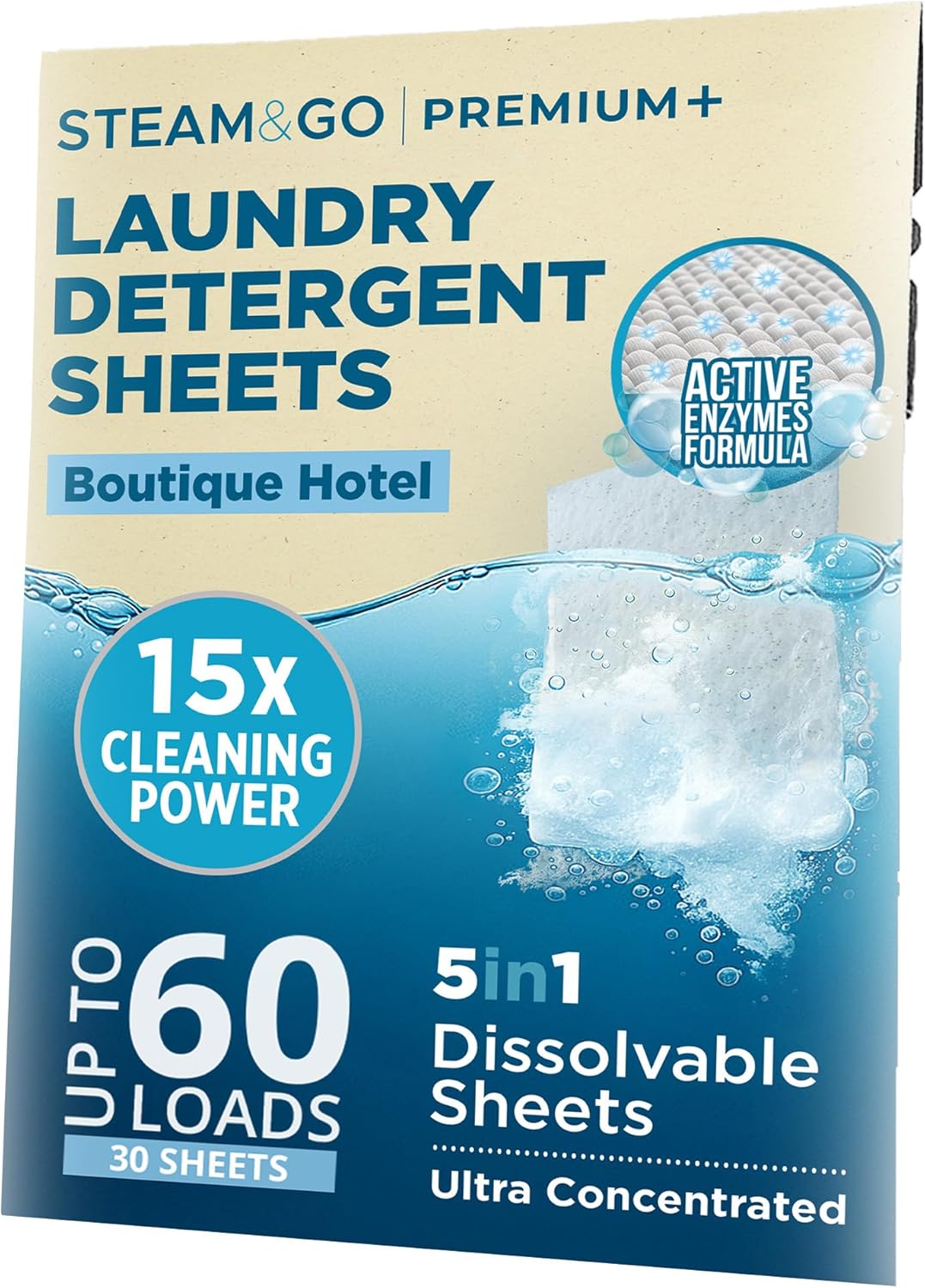 Steam and Go Premium Laundry Detergent Sheets 30 Ct