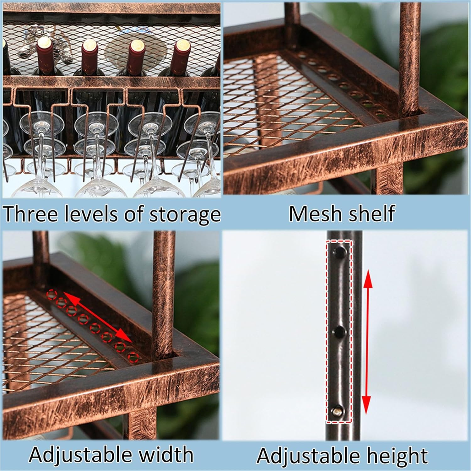 LIGUOYI Adjustable Ceiling Wine Glass Rack