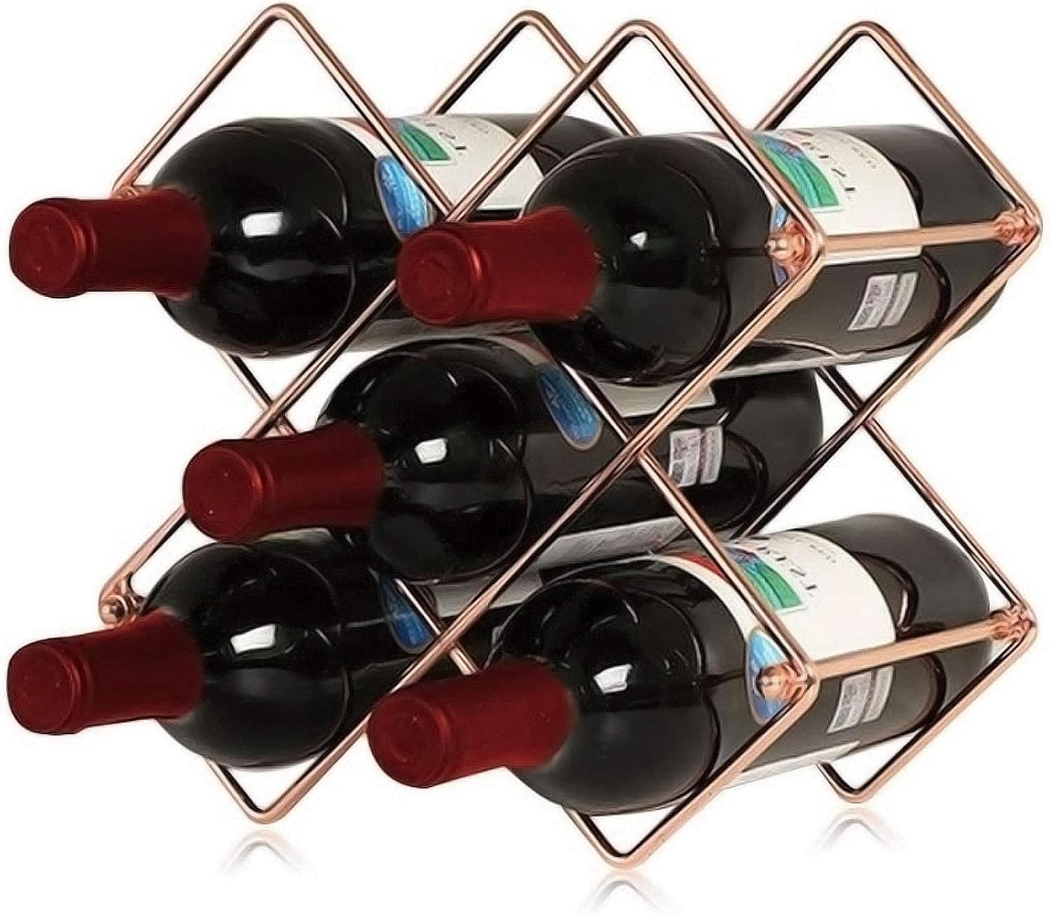 BOCbco Tabletop Wine Racks Rose Gold 5 Bottle Holder