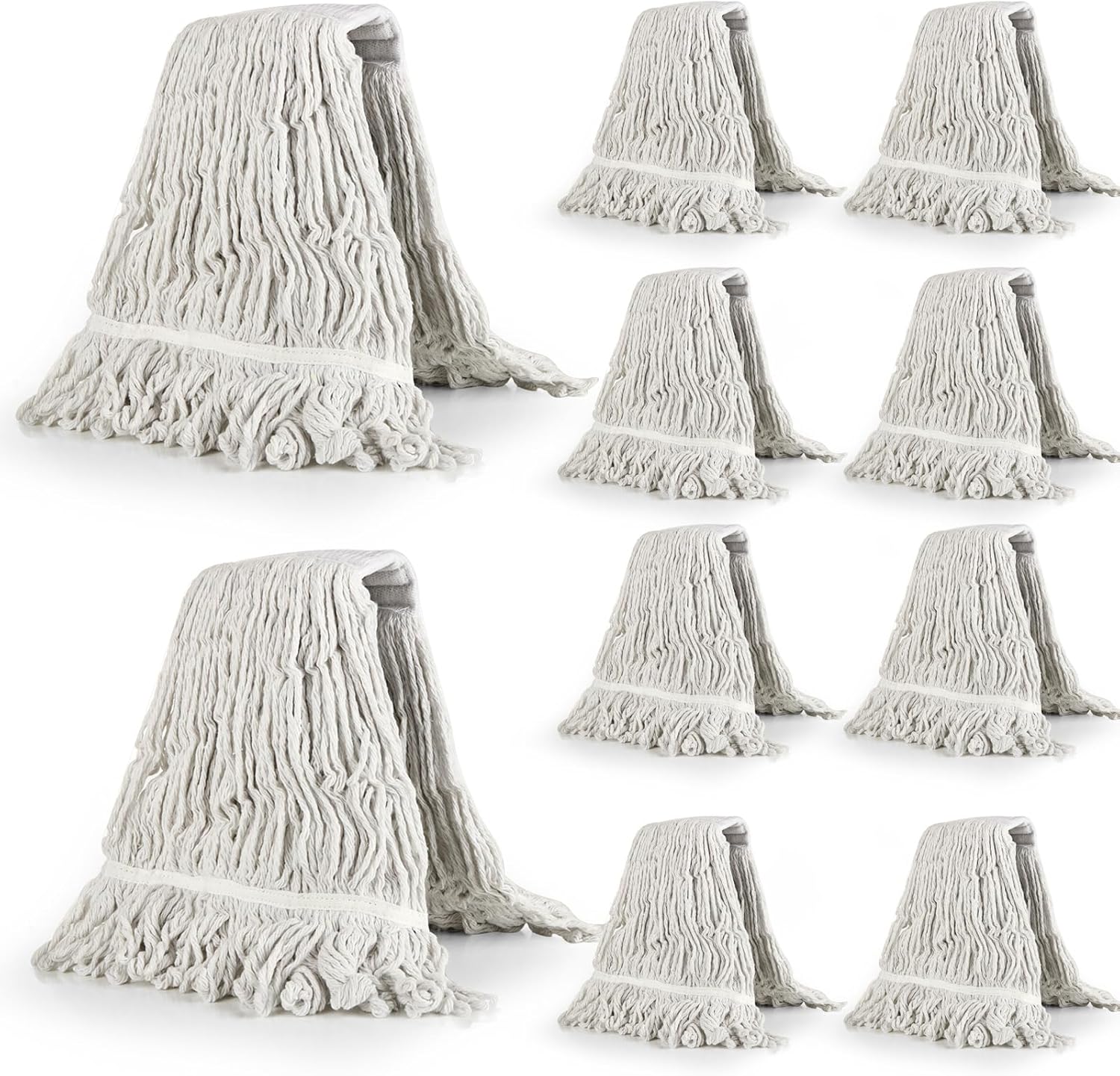 10Pcs Loop-End Mop Head Refills for Heavy Duty Cleaning