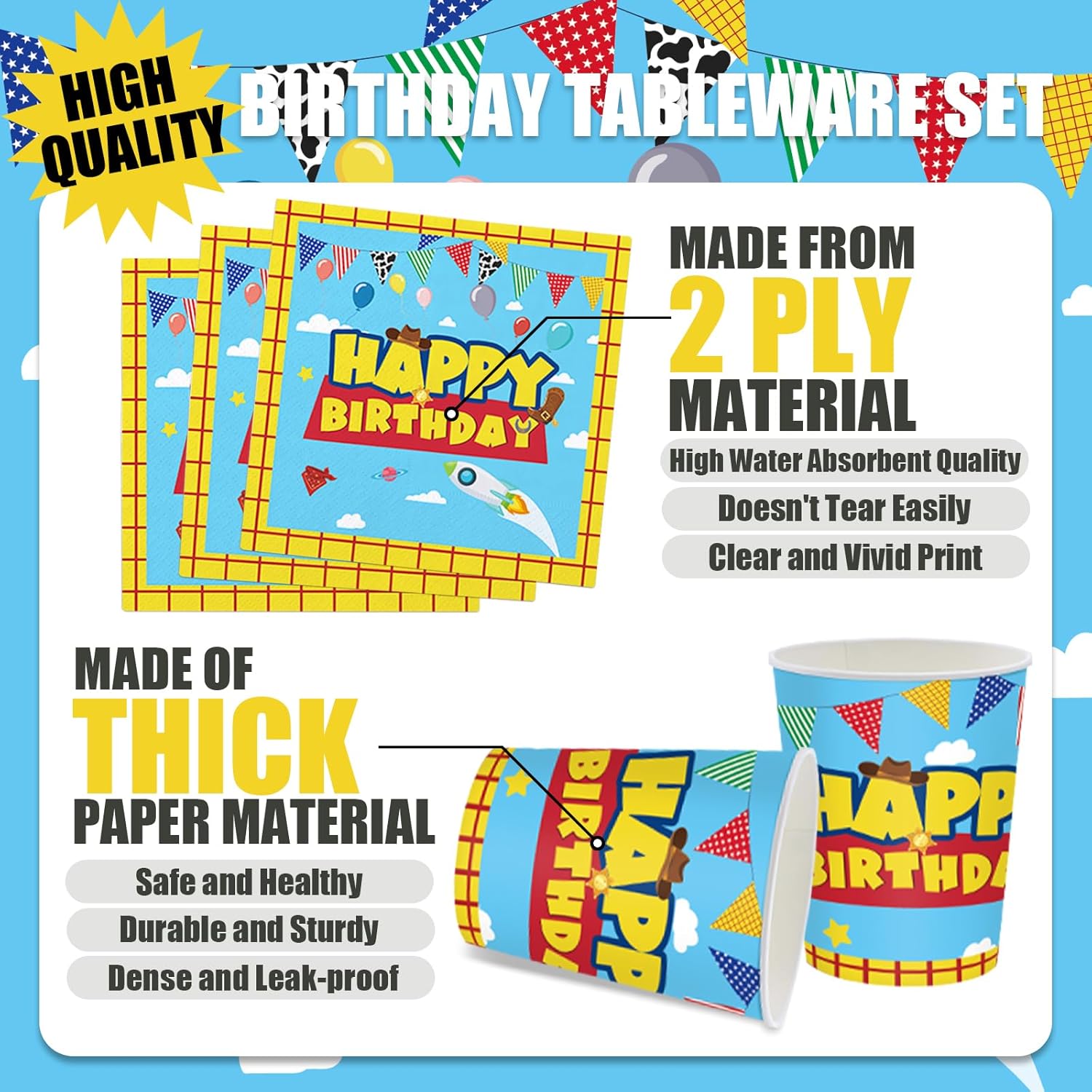 168Pcs Cartoon Story Party Decor Set for Kids