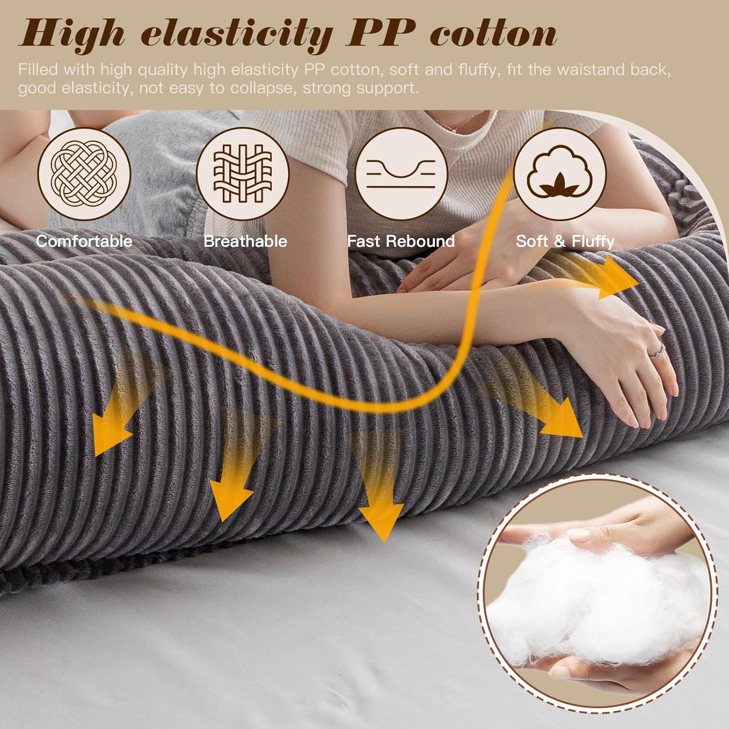 Activance Large Triangular Headboard Pillow with Removable Cover