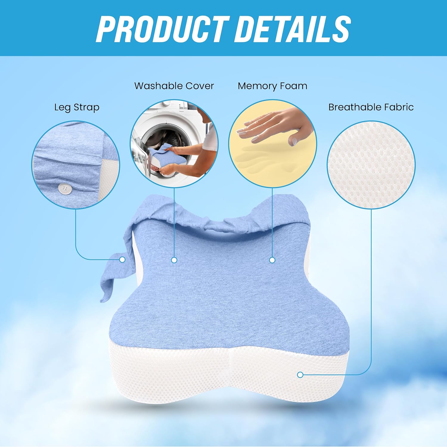 Lumia Wellness Orthopedic Long Knee Pillow for Side Sleepers 1