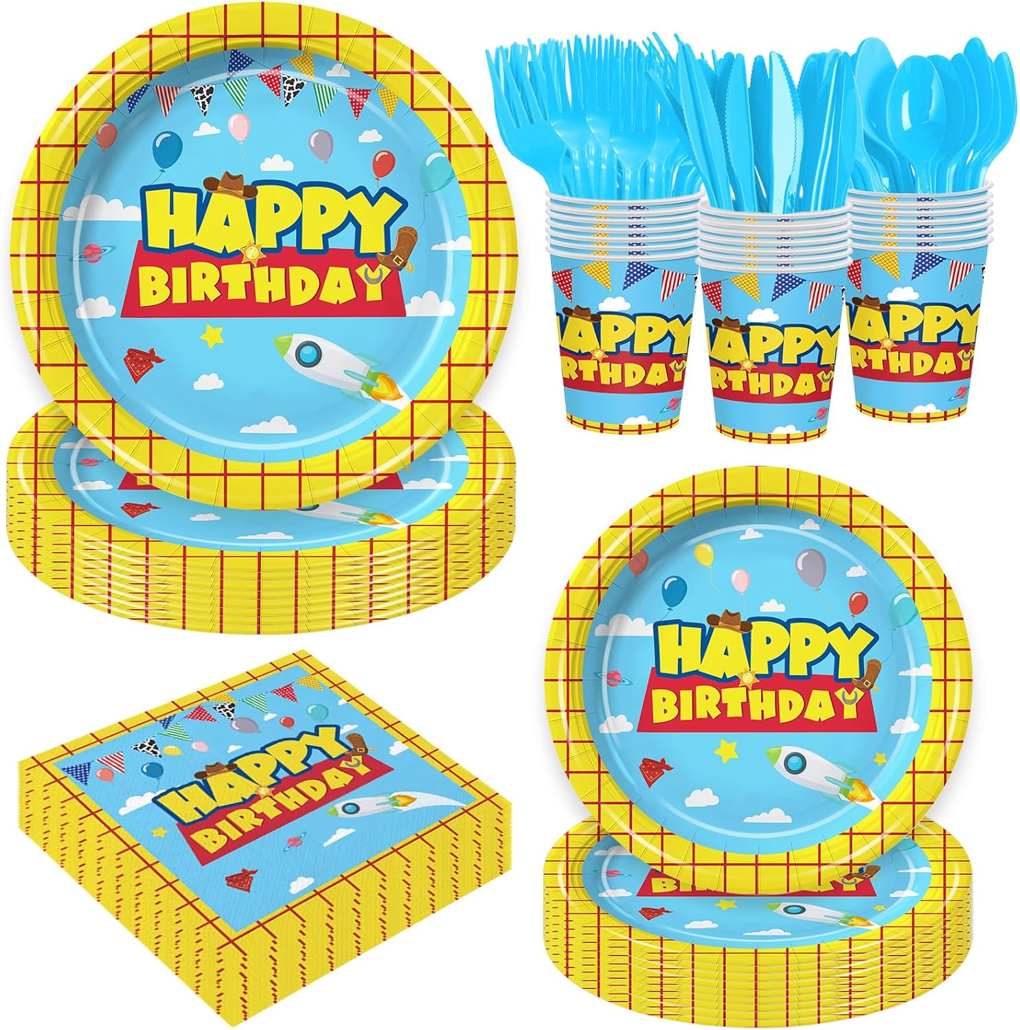 168Pcs Cartoon Story Party Decor Set for Kids