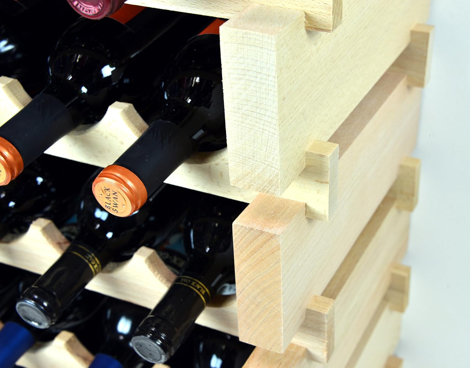 Wine Rack Wood 60 Bottle Capacity Freestanding