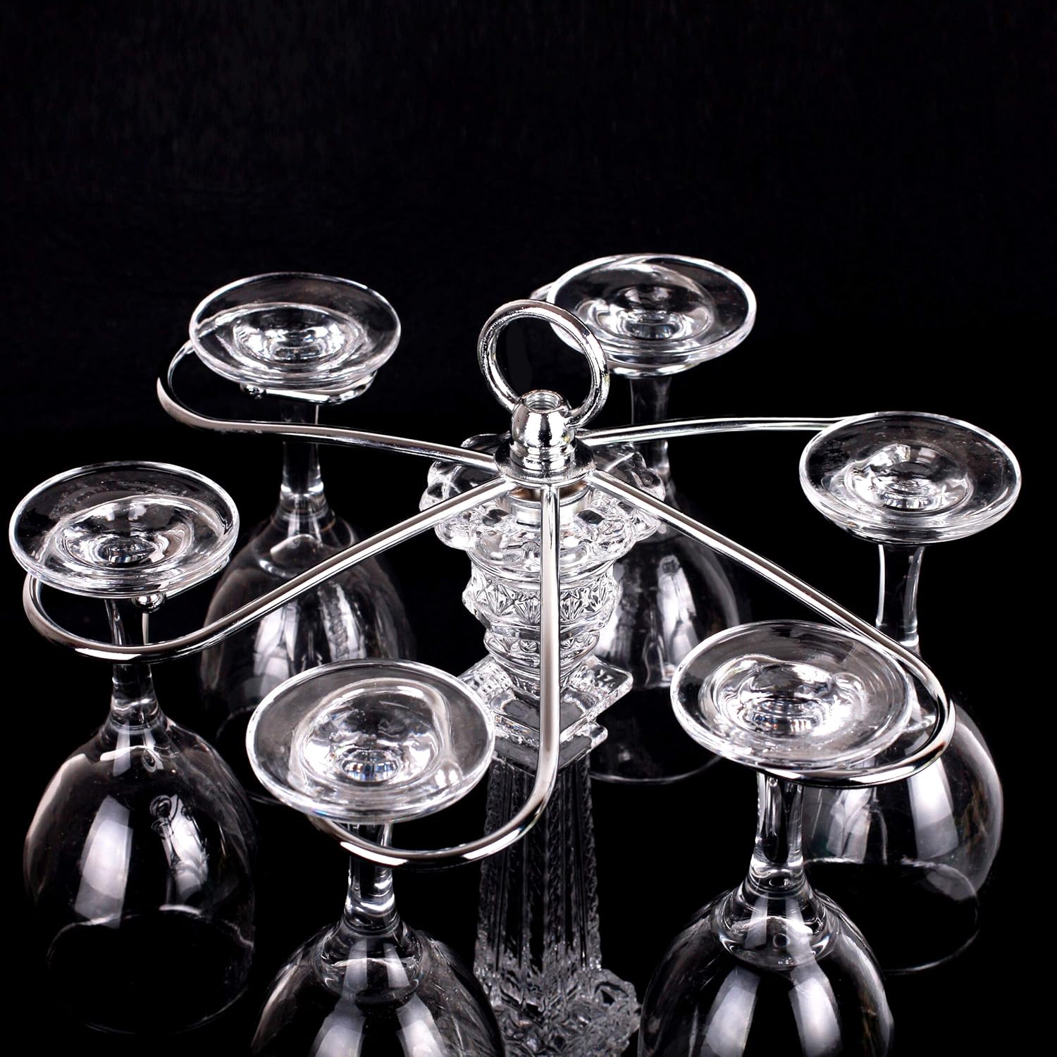 XINDAM 6 Hook Eiffel Tower Glass Stemware Rack
