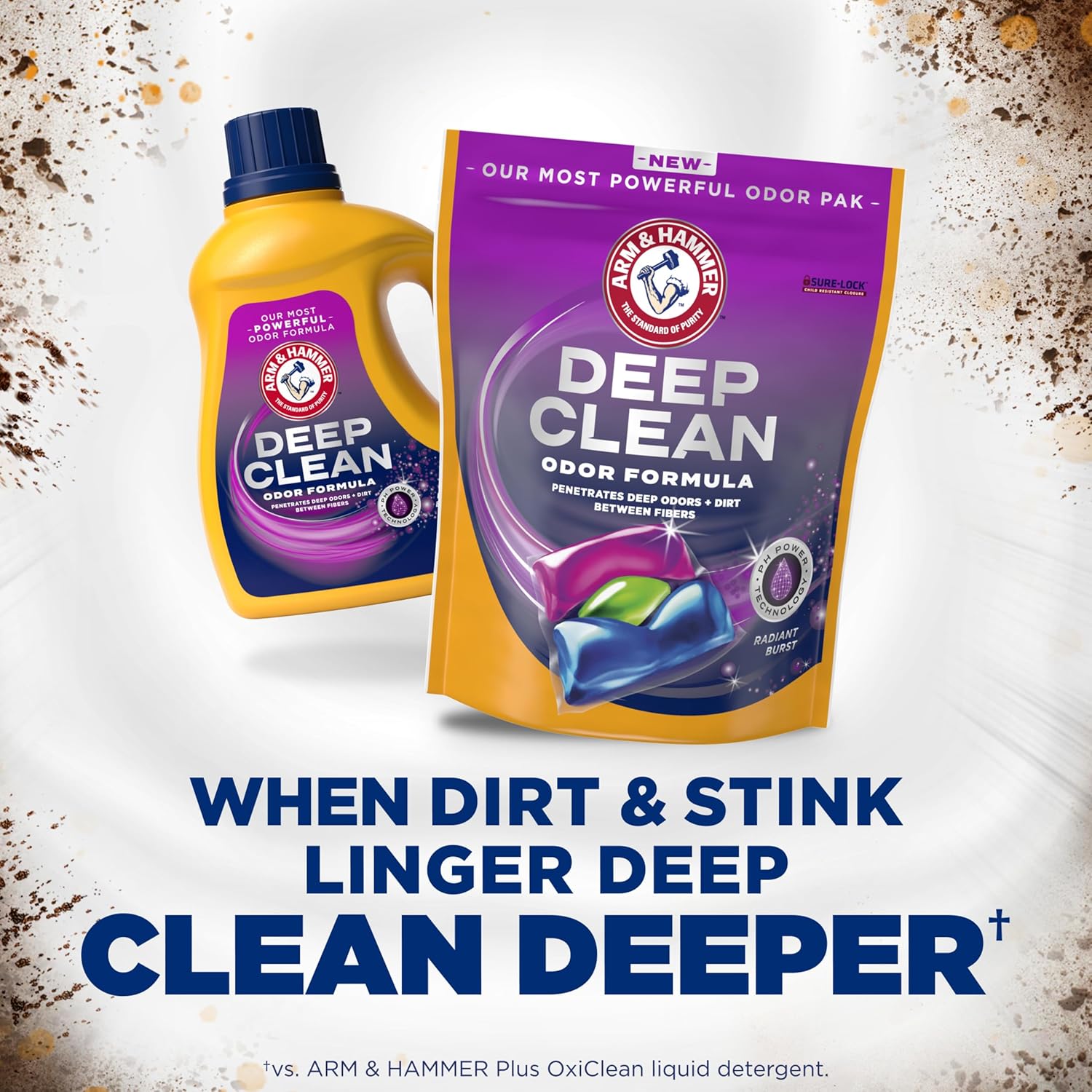 ARM HAMMER Deep Clean Odor Laundry Detergent Paks 44 Count 44 Loads
