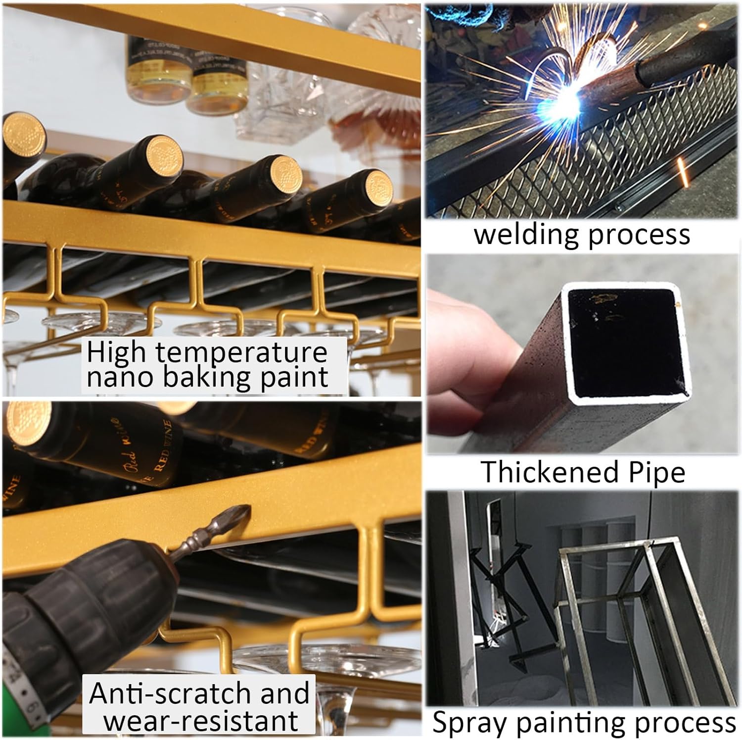 LIGUOYI Adjustable Wine Glass Hanger Rack