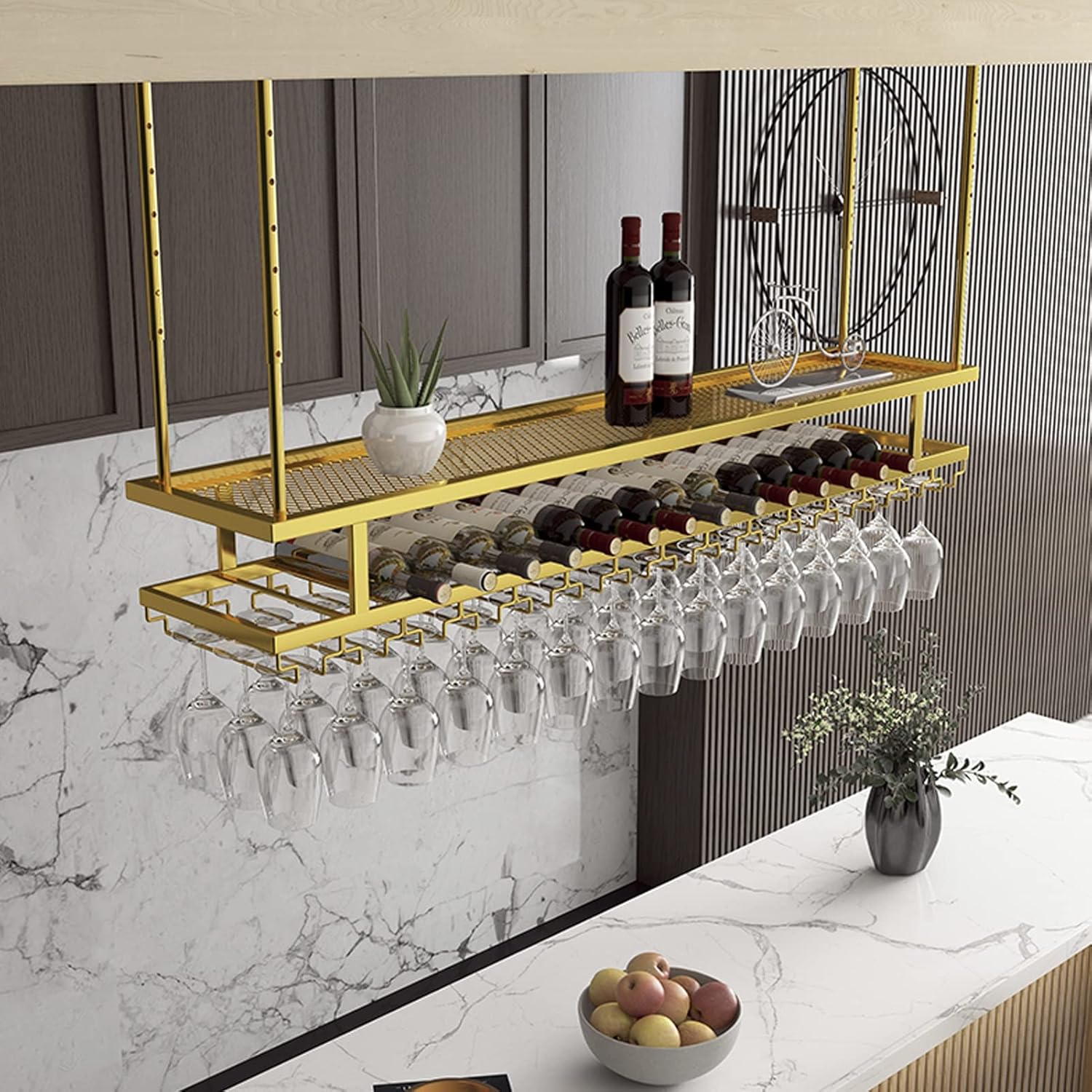 DASHADAO 2 Layer Ceiling Wine Glass Holder