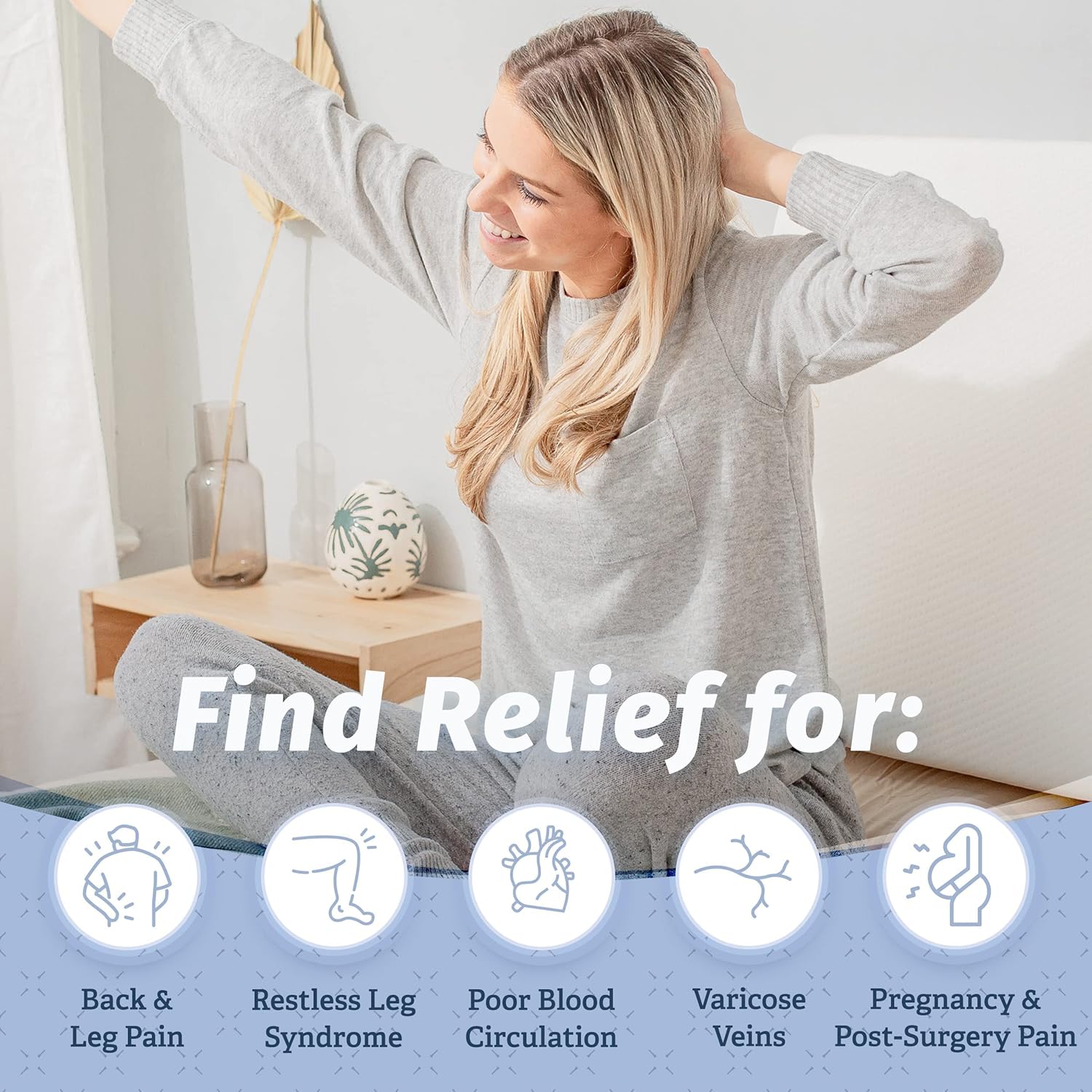 Abco Tech 8in Leg Elevation Pillow - Swelling Relief Pain Reduction