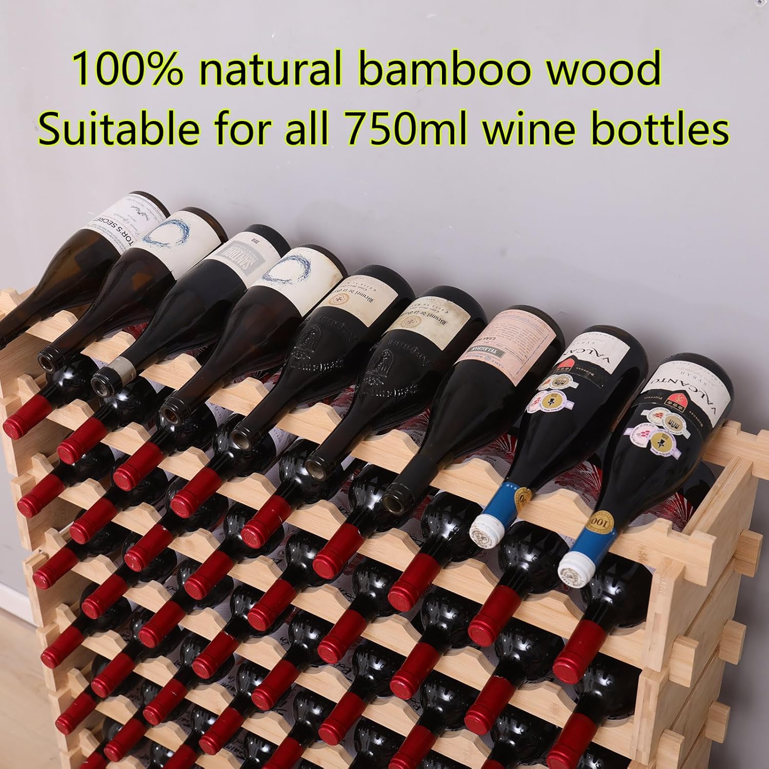 FDHUIJIA 72-Bottle Bamboo Wine Rack Cabinet 1