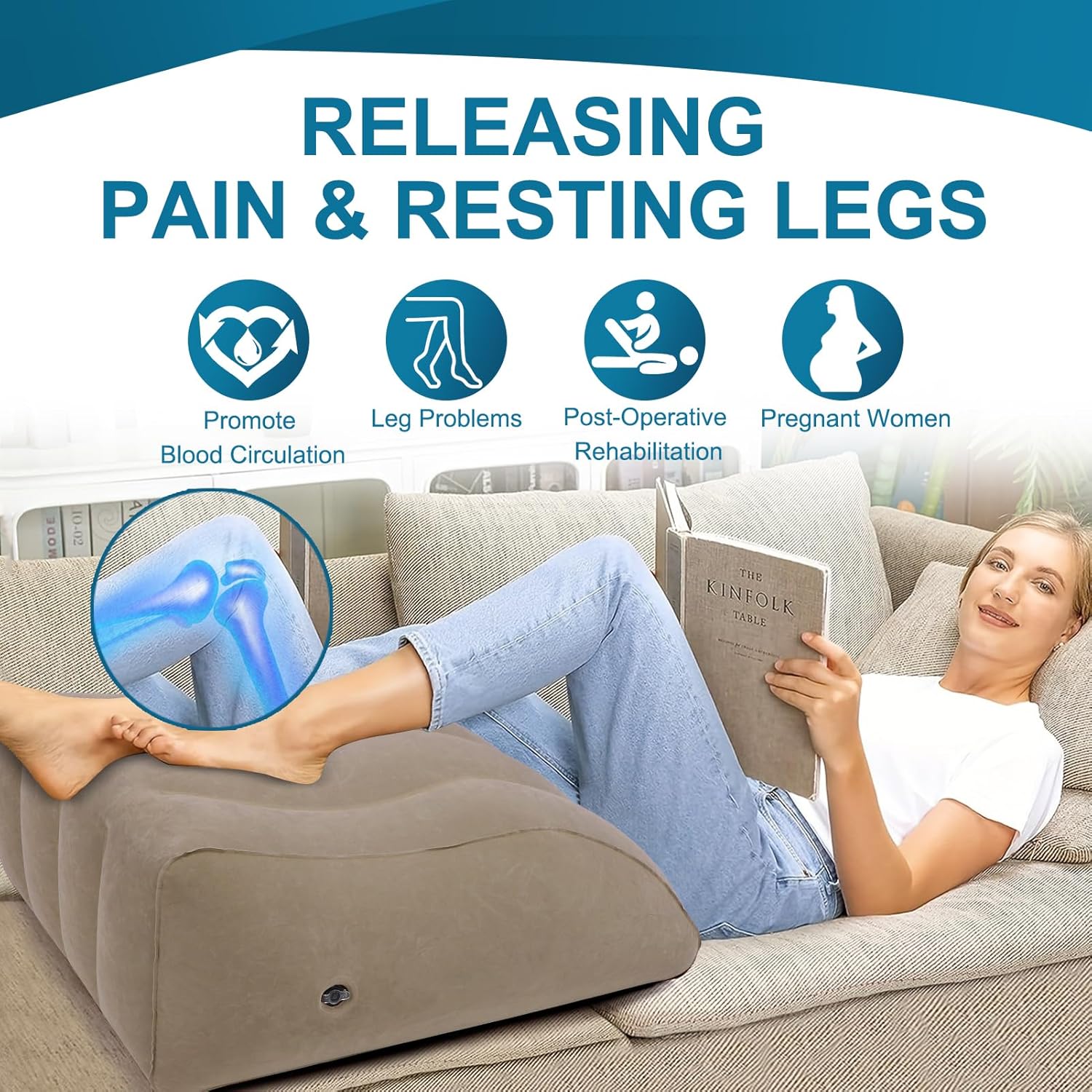 ZYODUOB Inflatable Leg Elevation Pillow for Sleep and Recovery