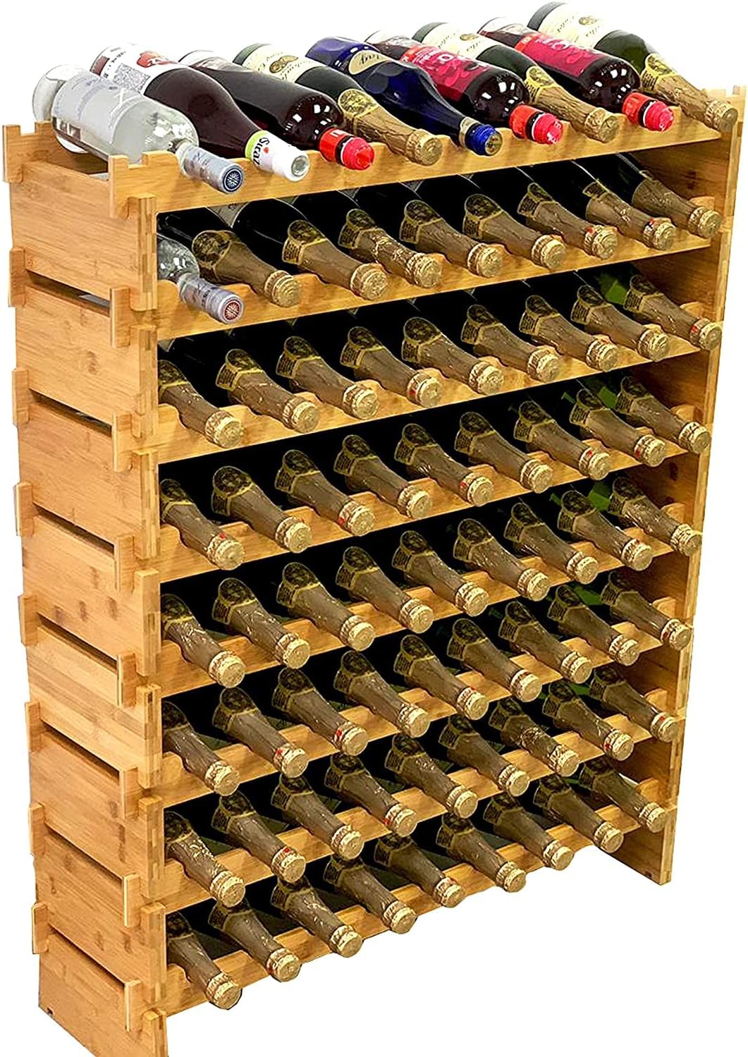 Birsppy Bamboo Wine Rack - 8-Tier 72 Bottle Capacity