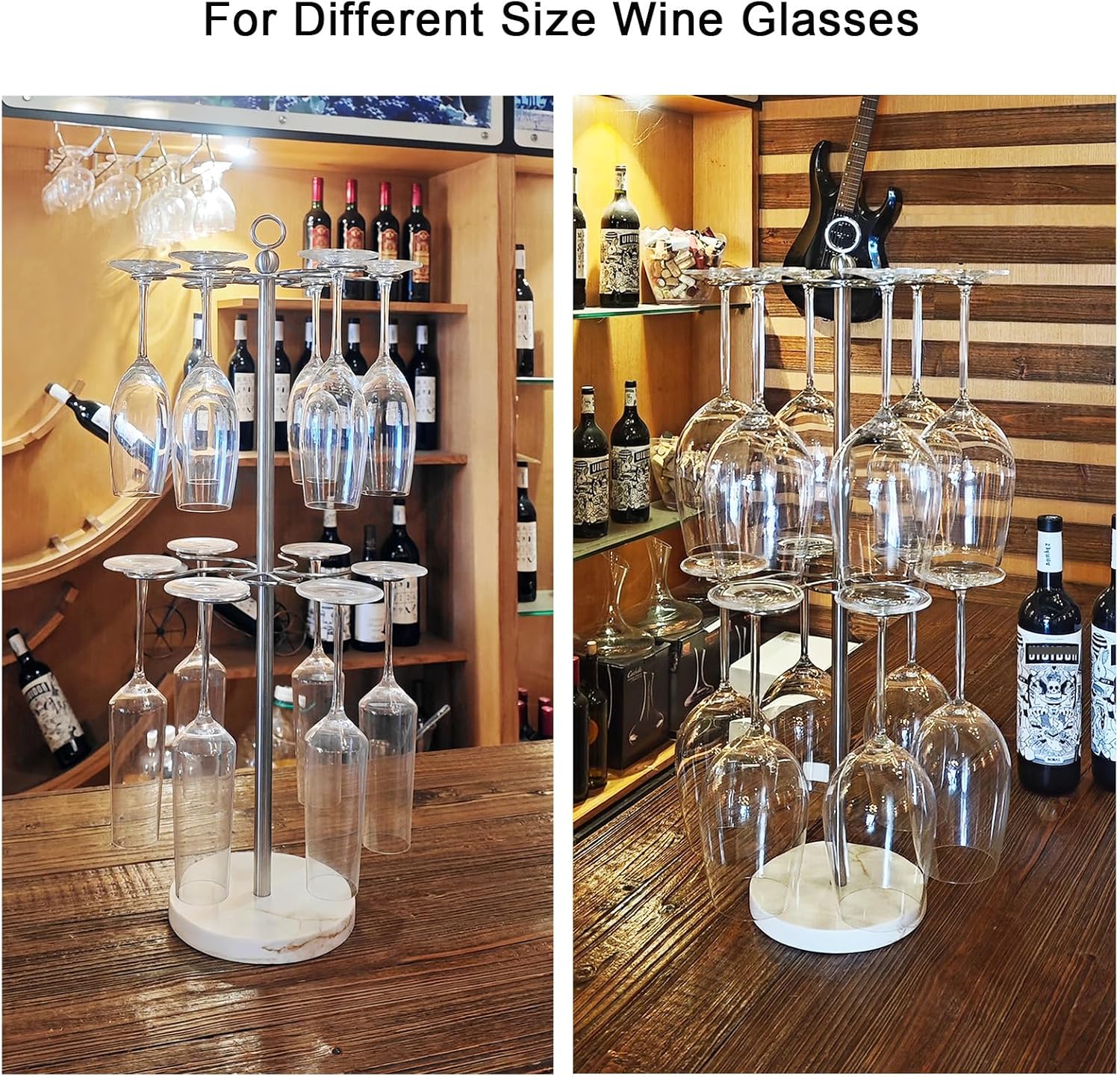 GZILA 12 Glass Wine Holder with Marble Base