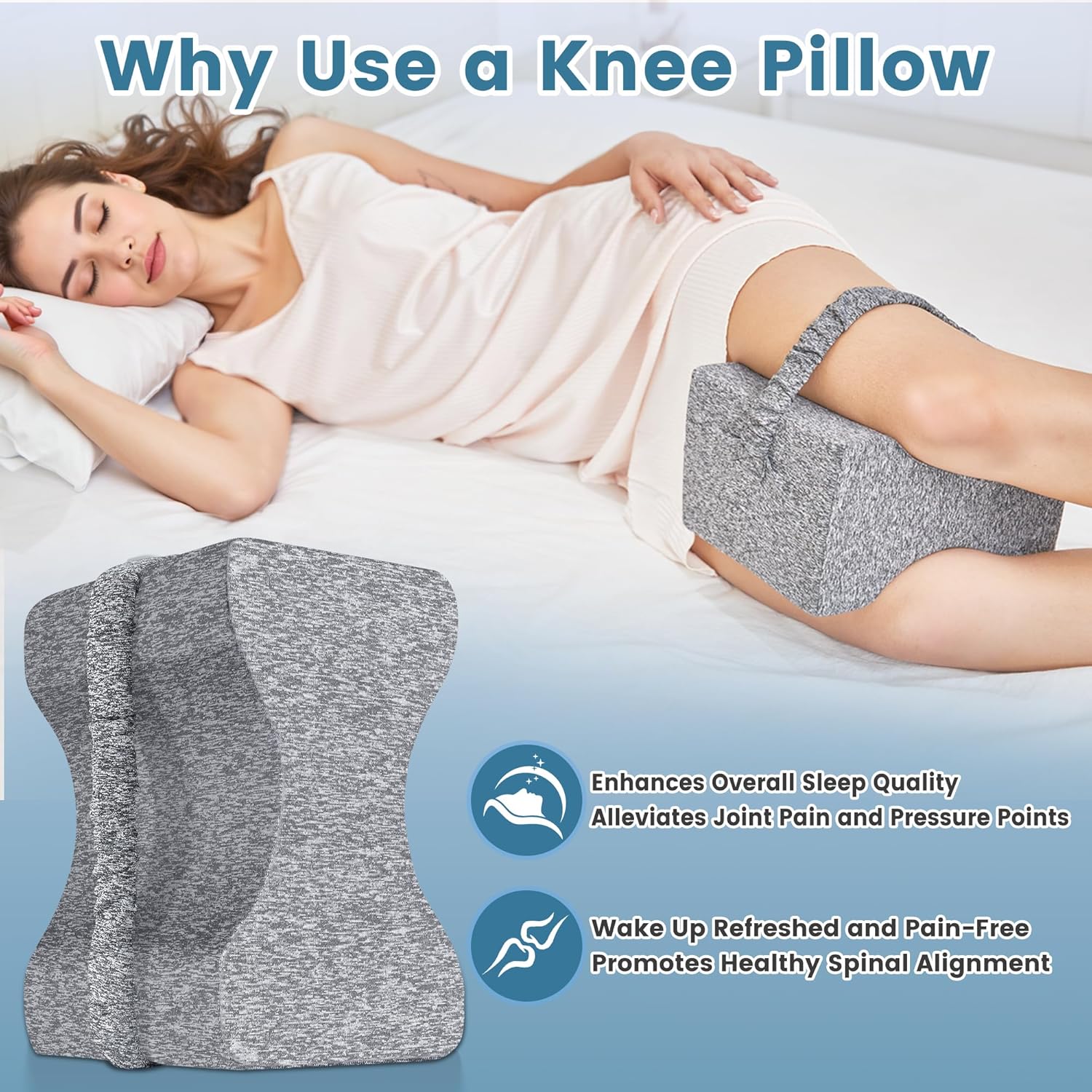 UJPFEO Knee Pillow for Side Sleepers and Pain Relief