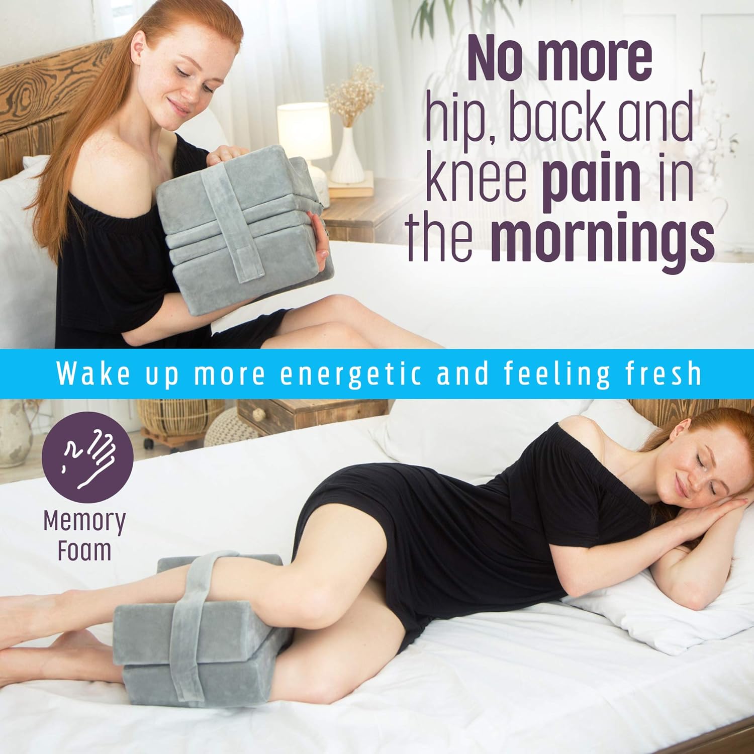 Flexicomfort Adjustable Knee Pillow for Side Sleepers