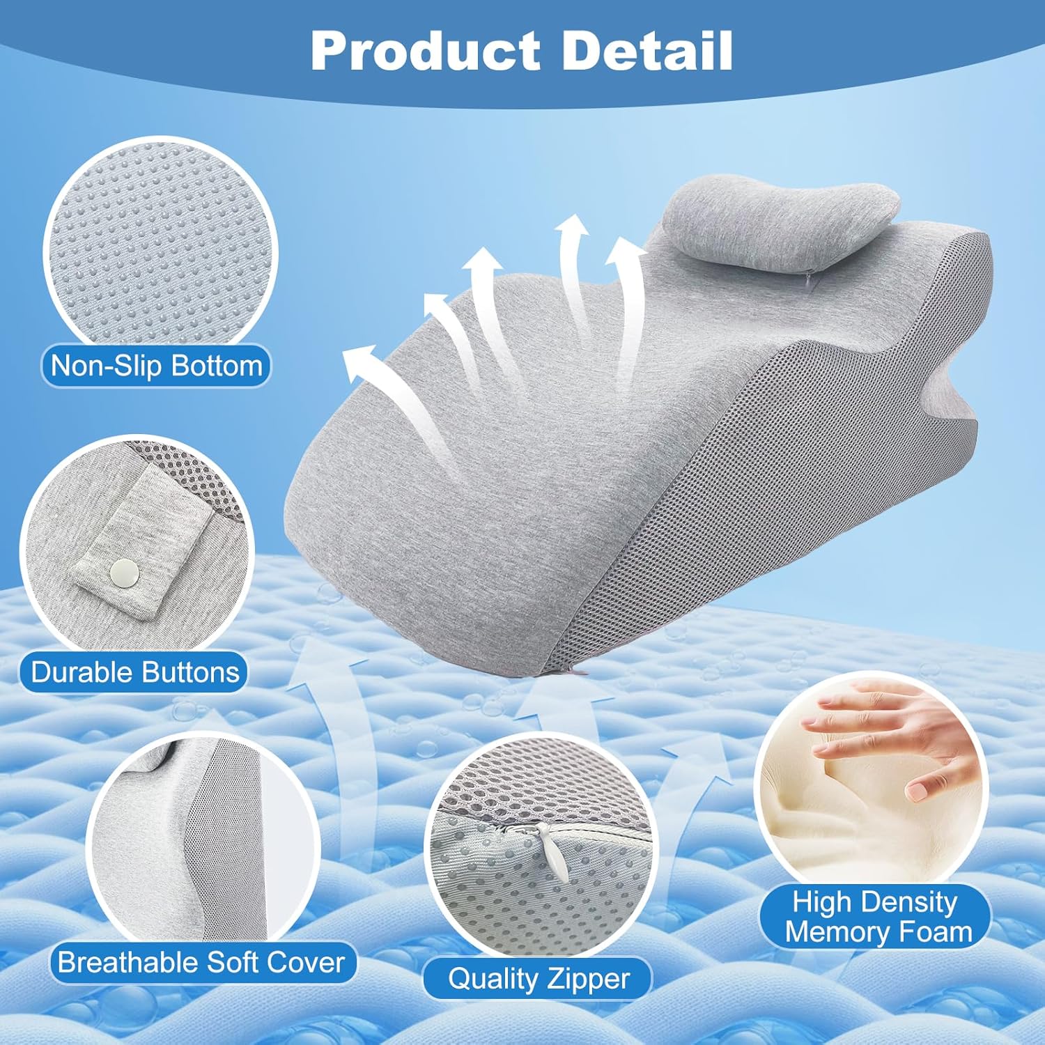 RQUXMT Face Down Prone Pillow - Ergonomic Support Wedge