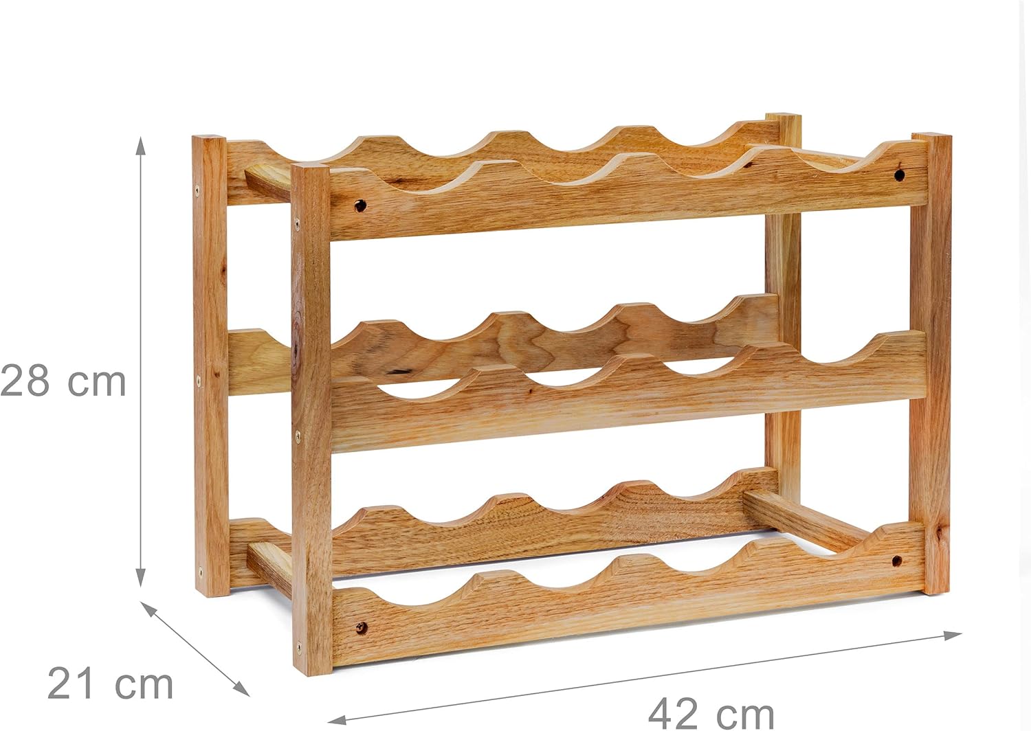 Relaxdays Small 3-Level Wine Rack for 12 Bottles