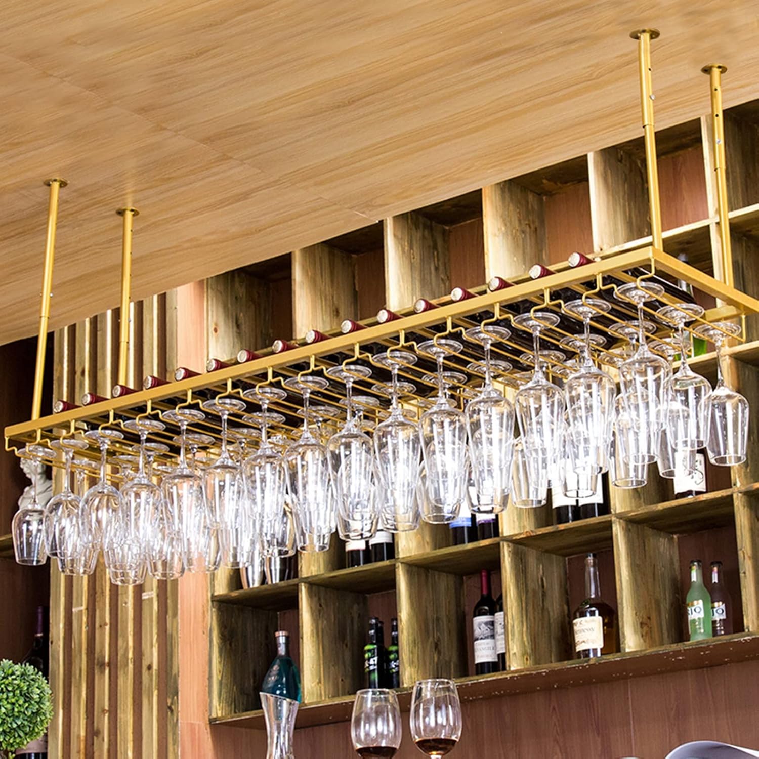 Suuim Ceiling Wine Racks with Adjustable Holder