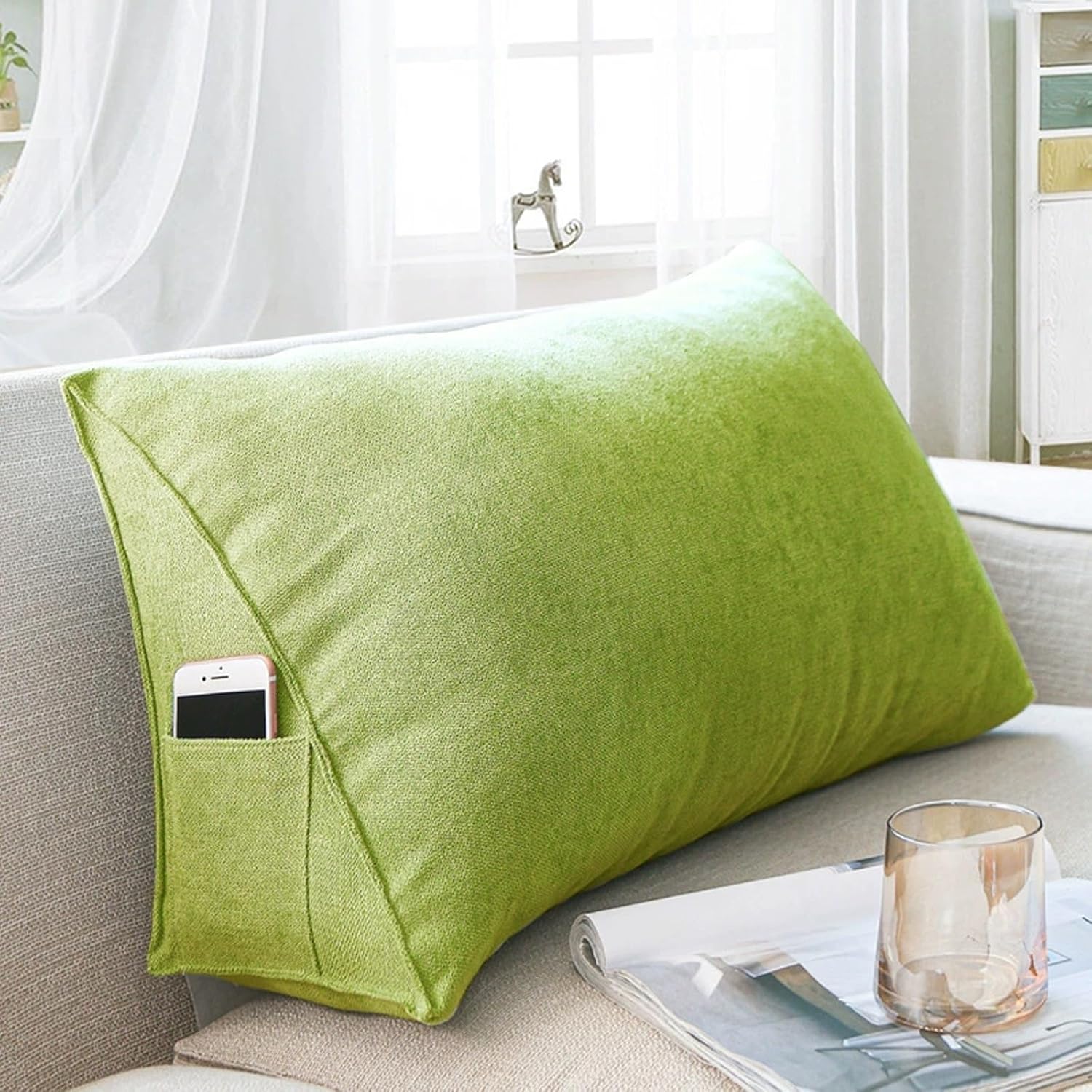 Yonwait Wedge Pillow for Headboard - Comfortable Reading and Back Support