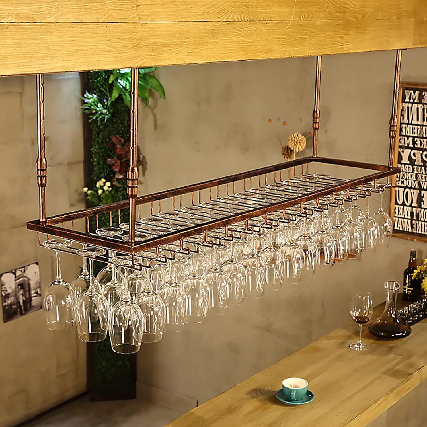 ZJDYDY Bronze Wall-Mounted Wine Rack