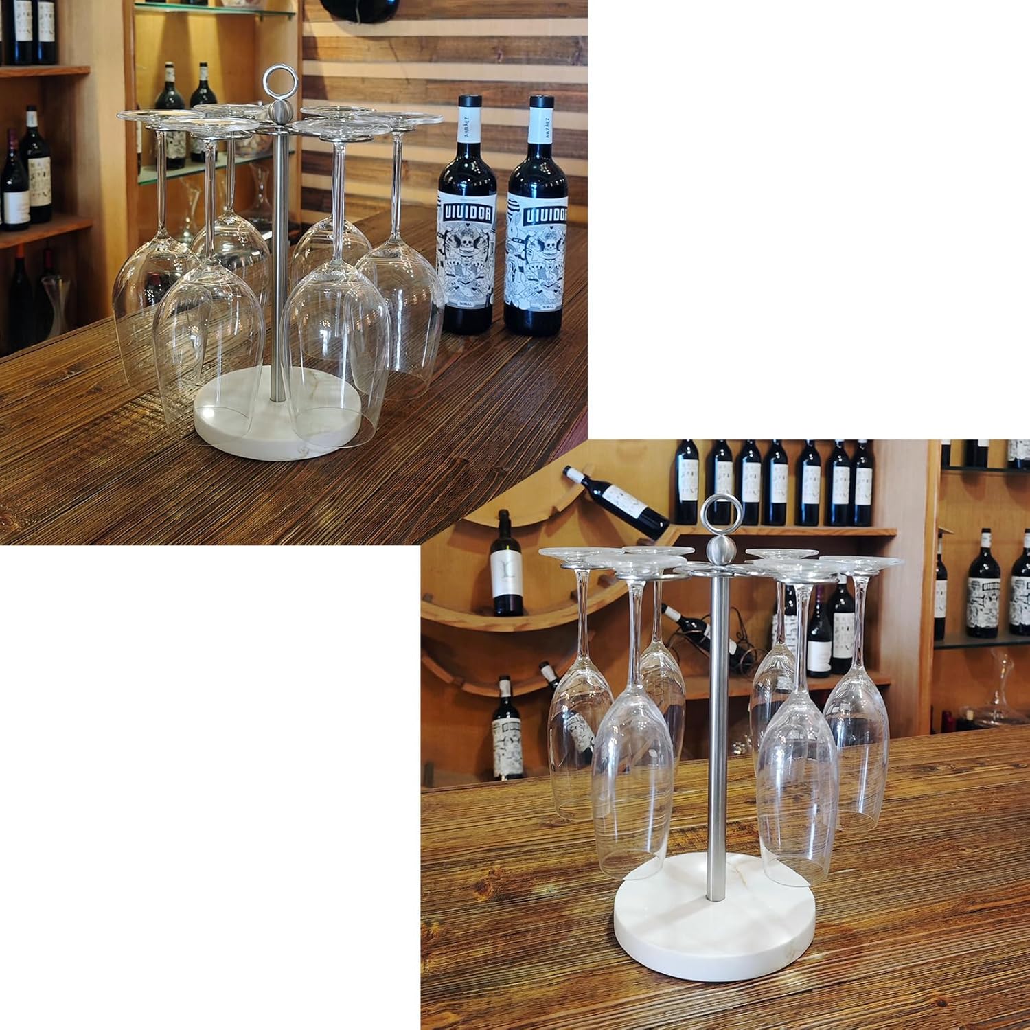 GZILA 12 Glass Wine Holder with Marble Base