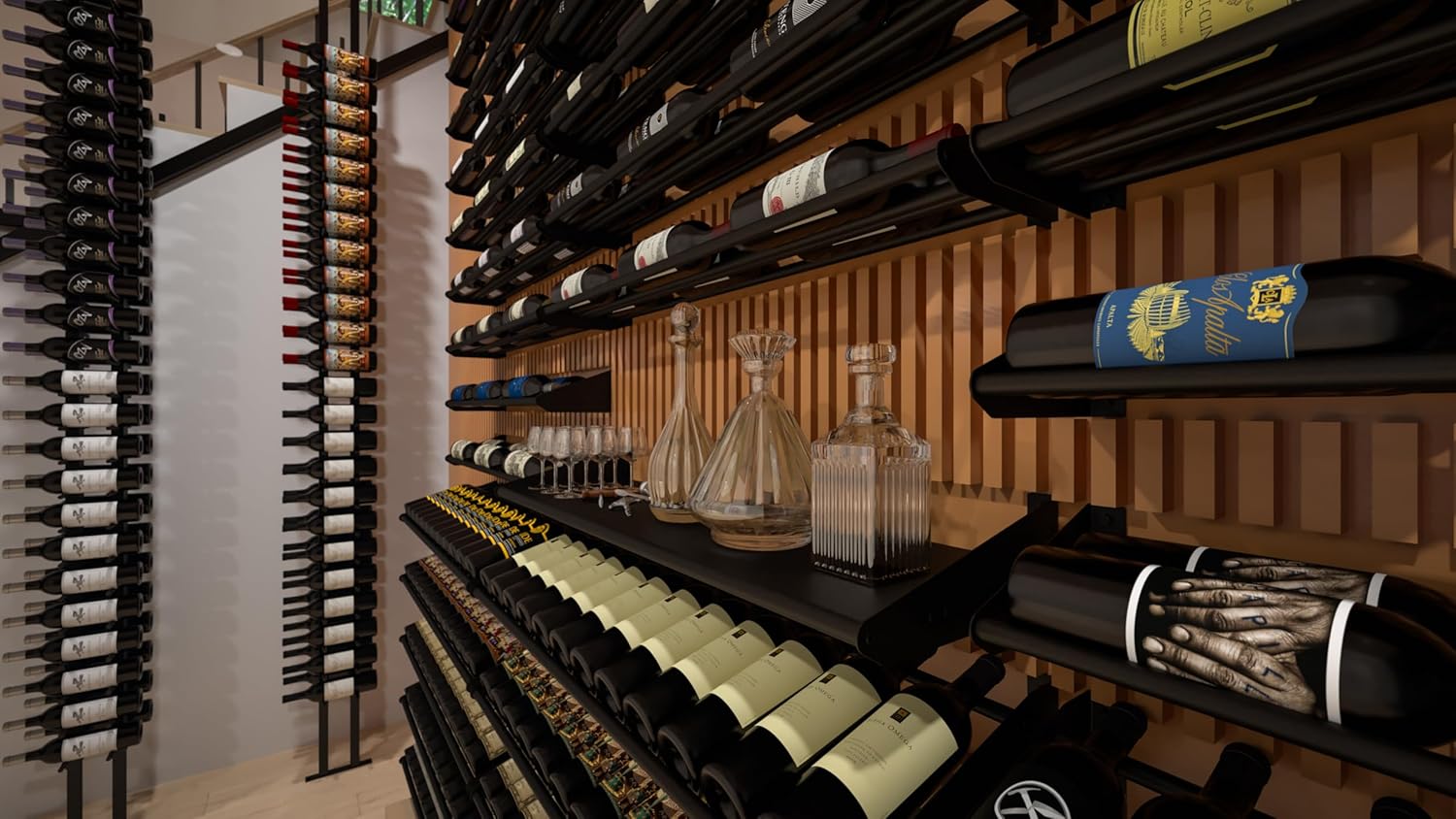 Ultra Wine Racks Showcase Horizontal Row - Black Modular