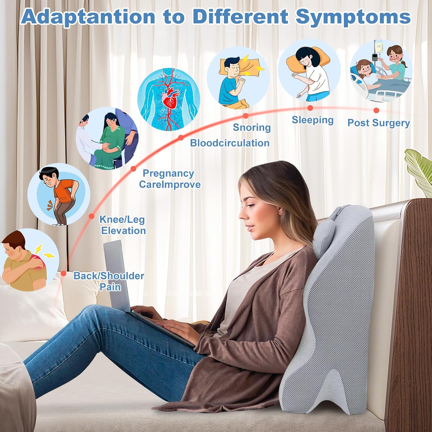 RQUXMT Face Down Prone Pillow - Ergonomic Support Wedge