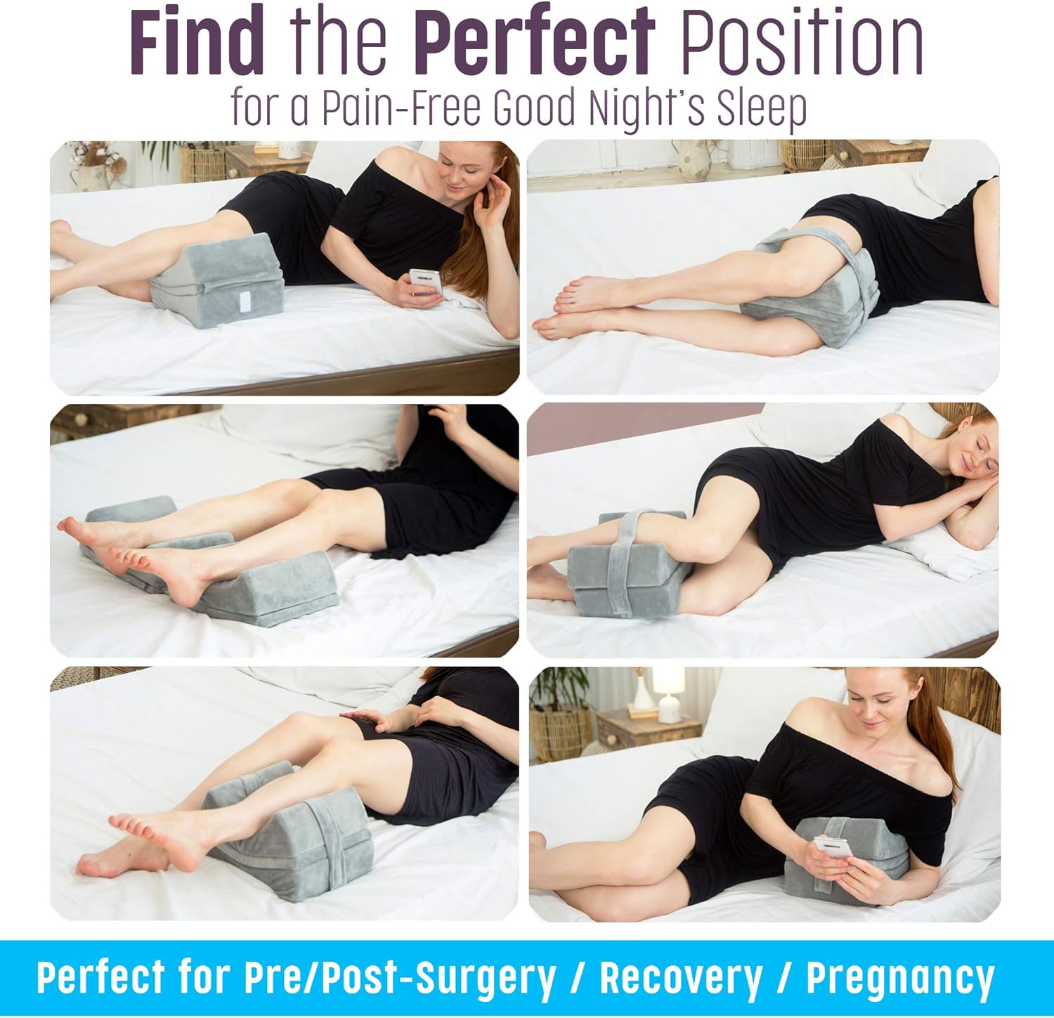 Flexicomfort Adjustable Knee Pillow for Side Sleepers