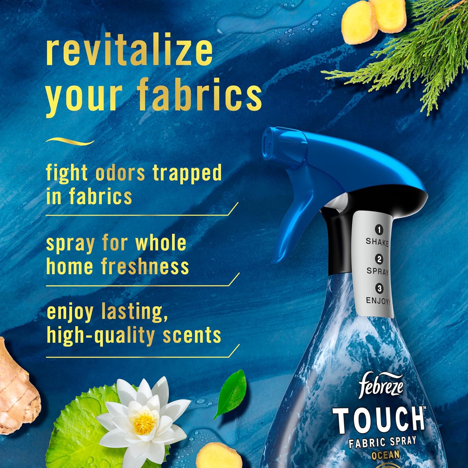 Febreze Touch Fabric Spray Ocean Mountain 169 oz Pack of 2