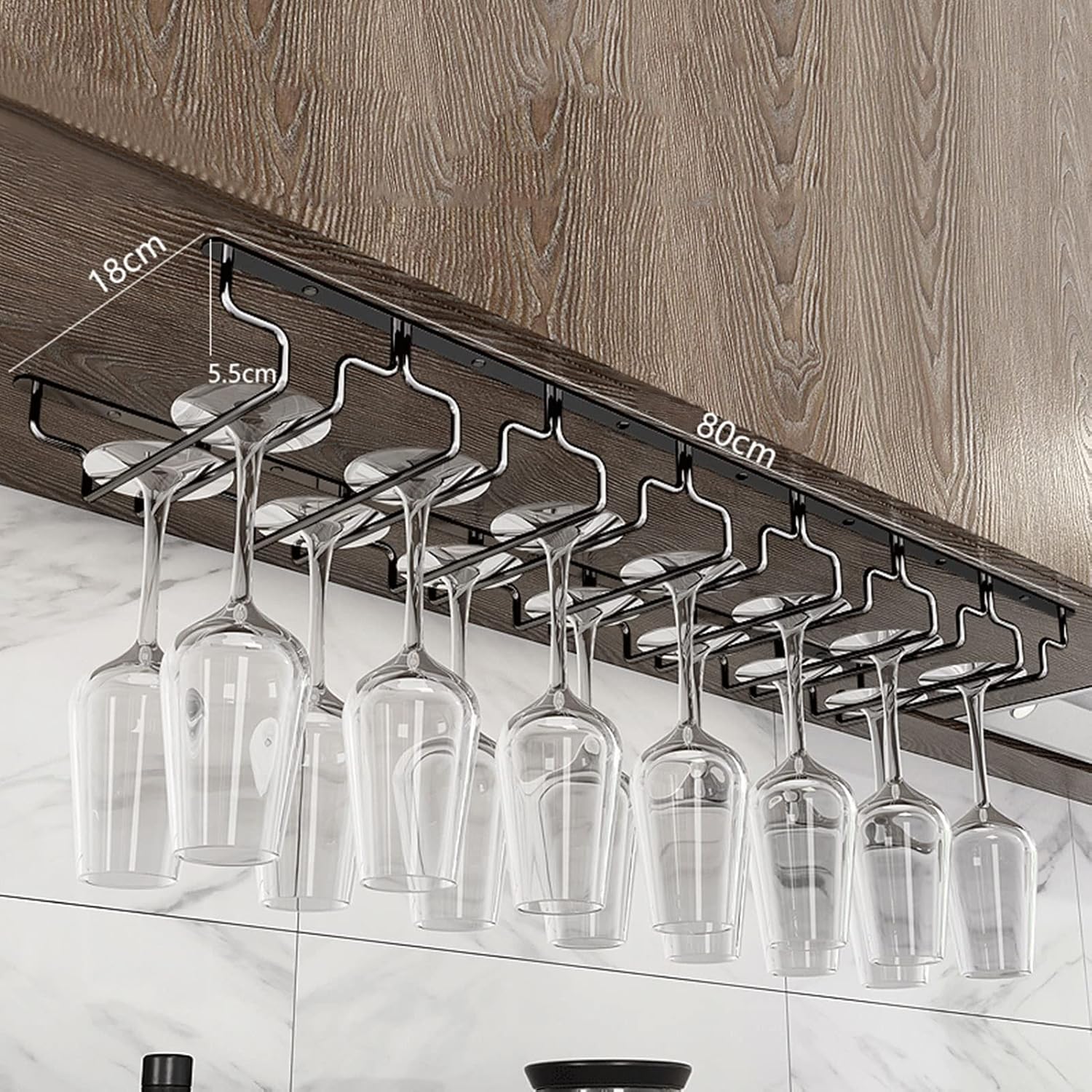 DTDMY Wine Glasses Rack Under Cabinet