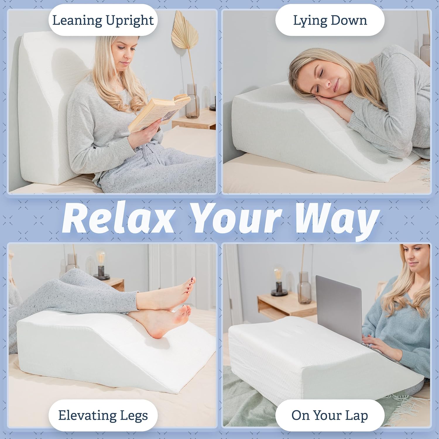 Abco Tech 8in Leg Elevation Pillow - Swelling Relief Pain Reduction