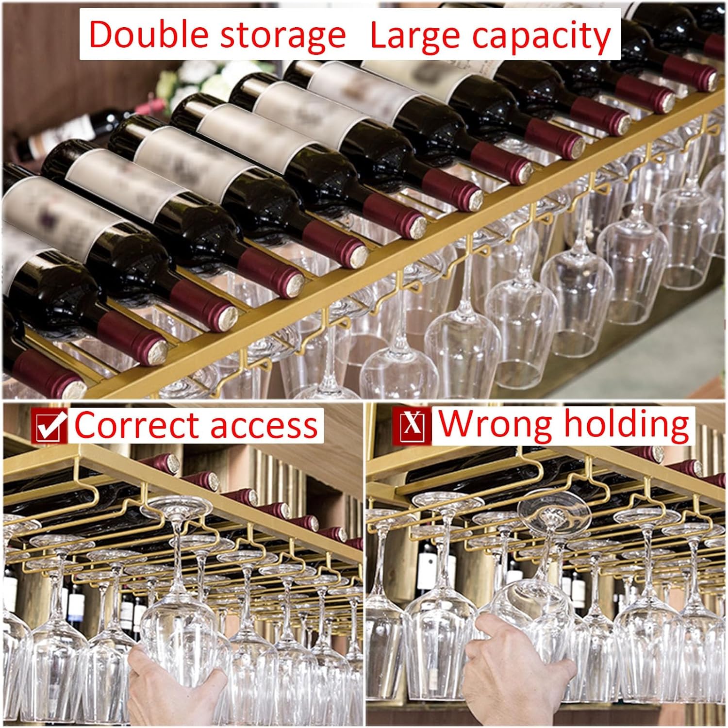LIGUOYI Ceiling Wine Glass Holder Rack