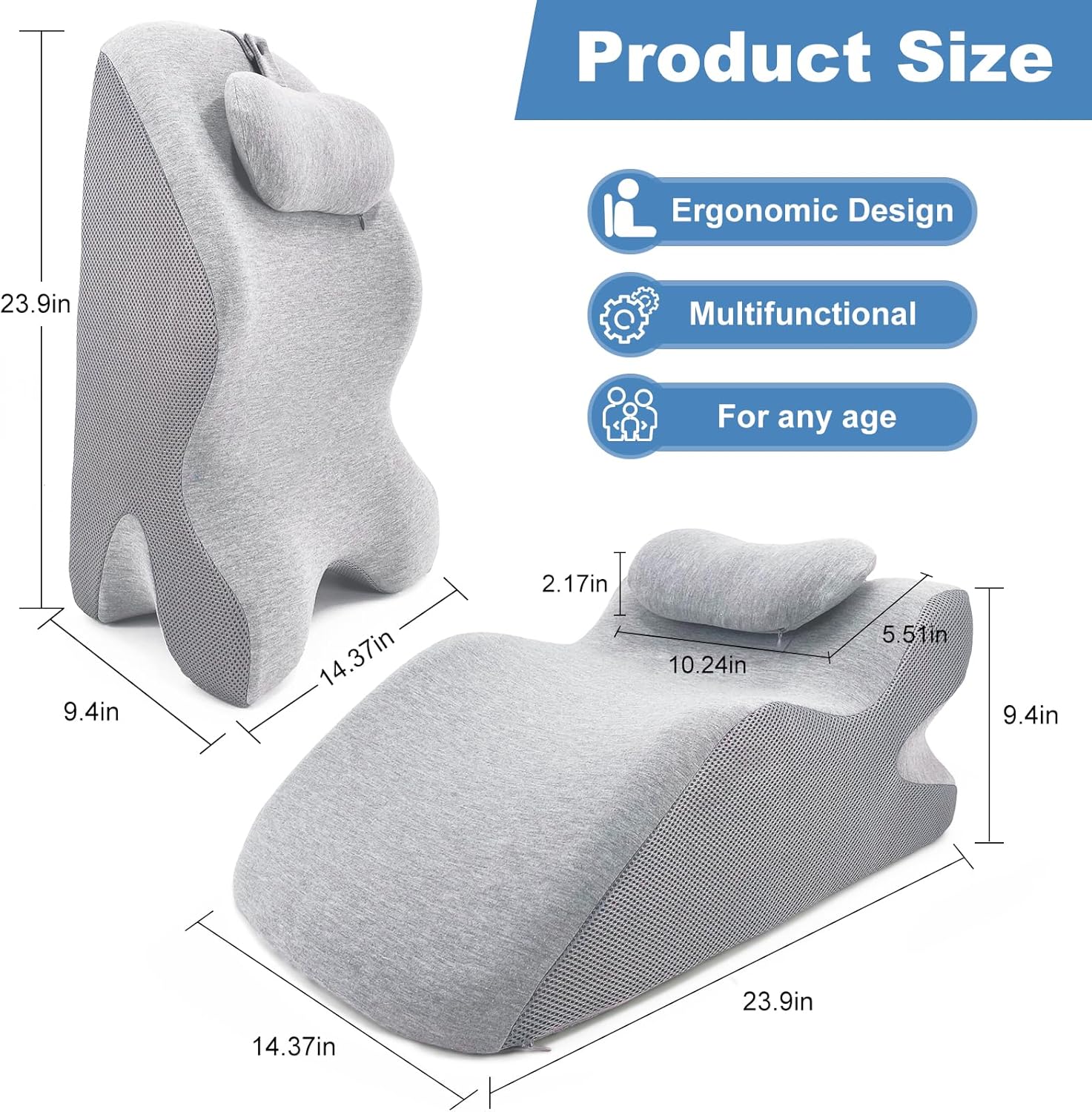 RQUXMT Face Down Prone Pillow - Ergonomic Support Wedge