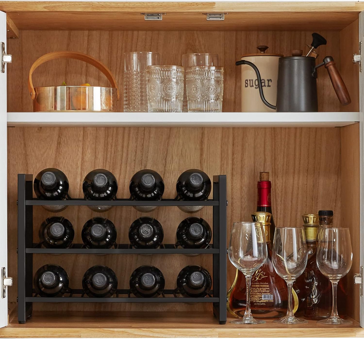 IBUYKE Freestanding 3-Tier Metal Wine Rack