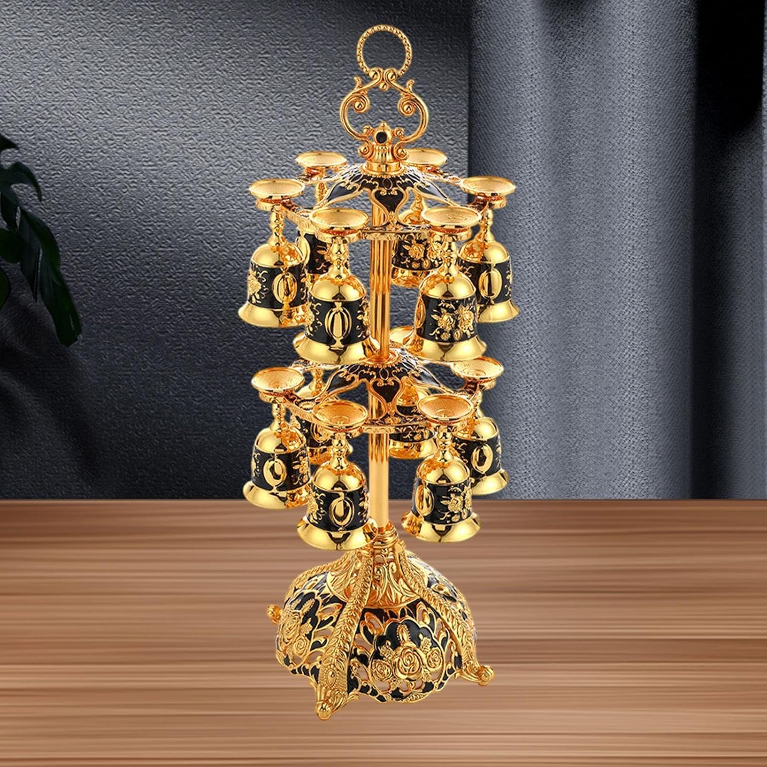 SiaBiced 2 Layer Metal Wine Glass Holder Stand
