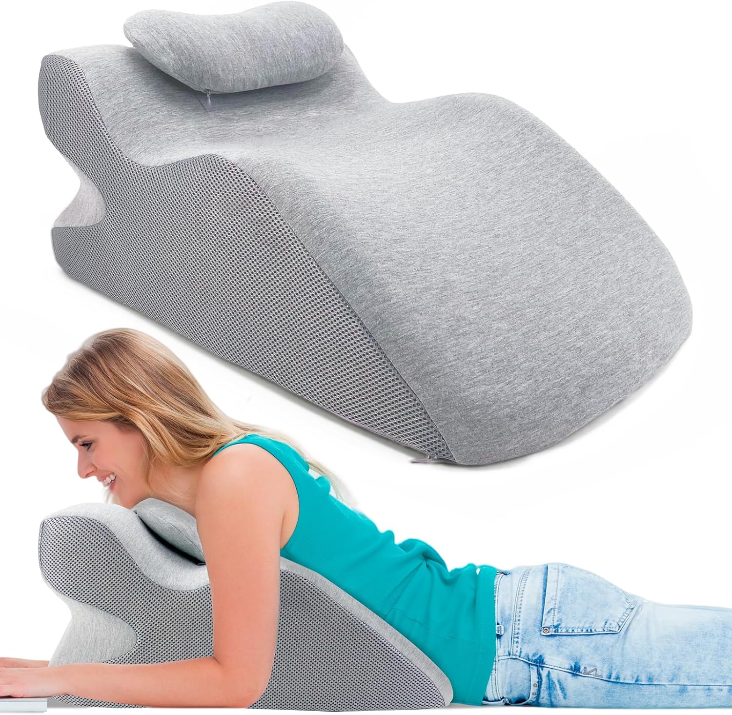 RQUXMT Face Down Prone Pillow - Ergonomic Support Wedge