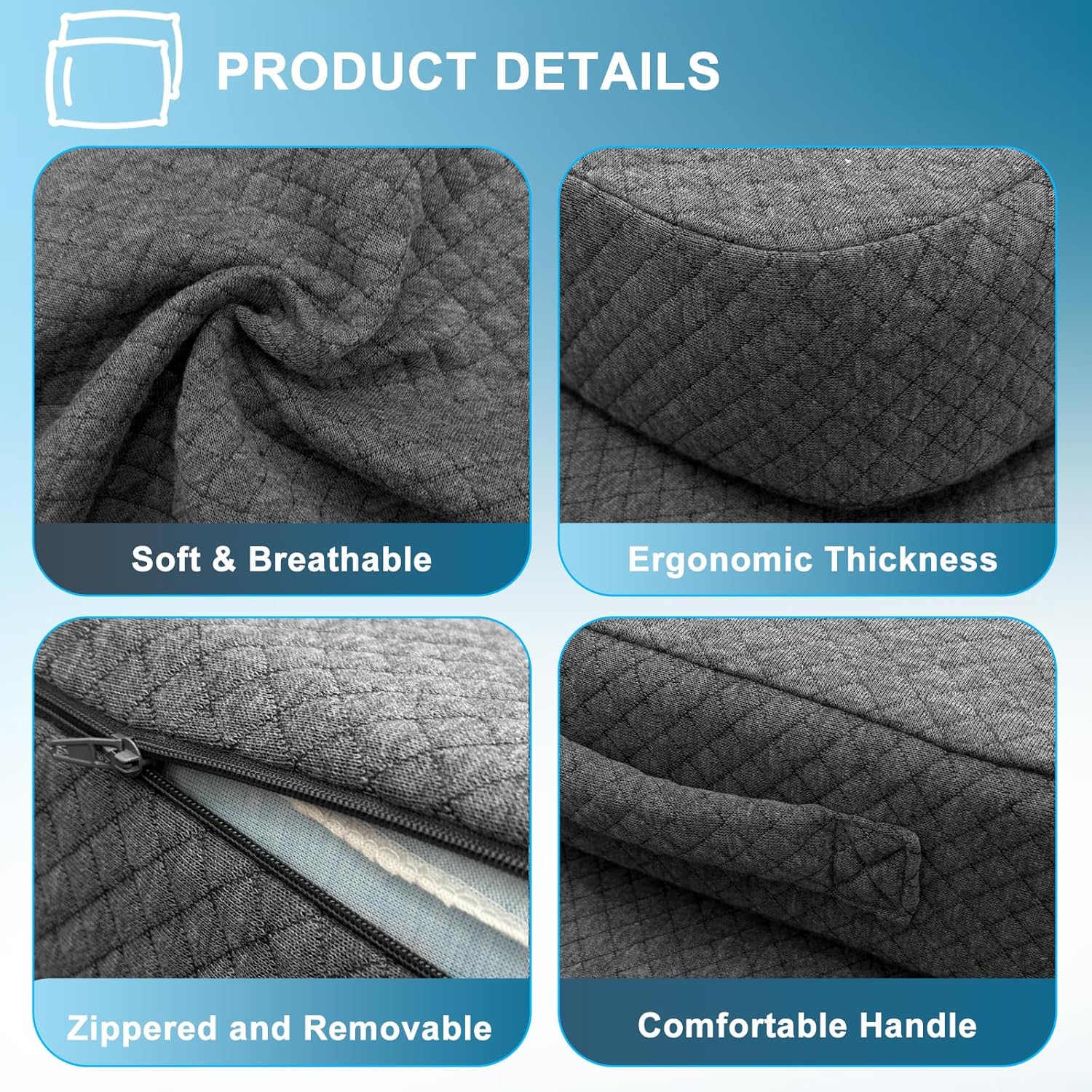 FOUXTEL Memory Foam Knee Pillow for Side Sleepers