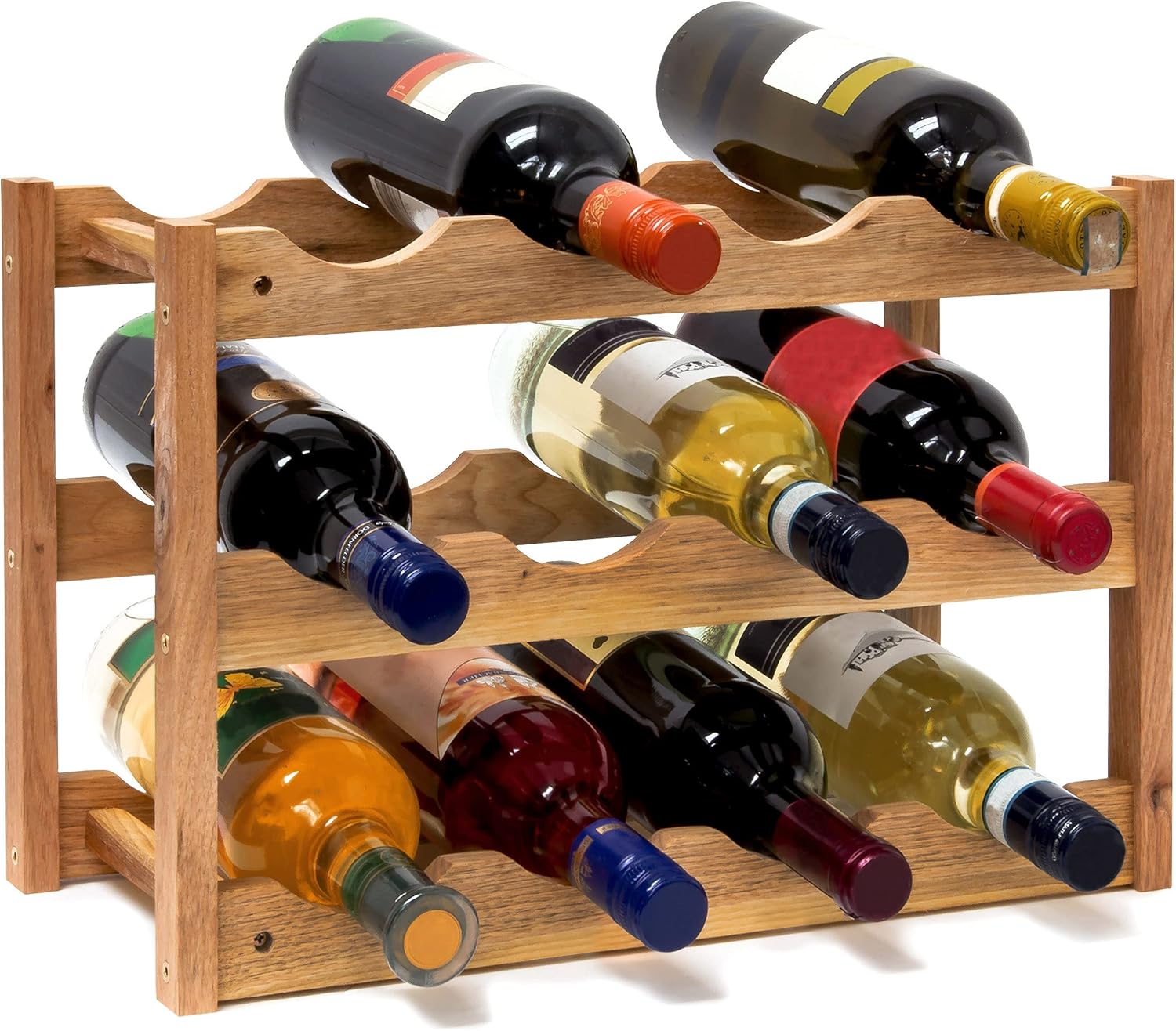 Relaxdays Small 3-Level Wine Rack for 12 Bottles