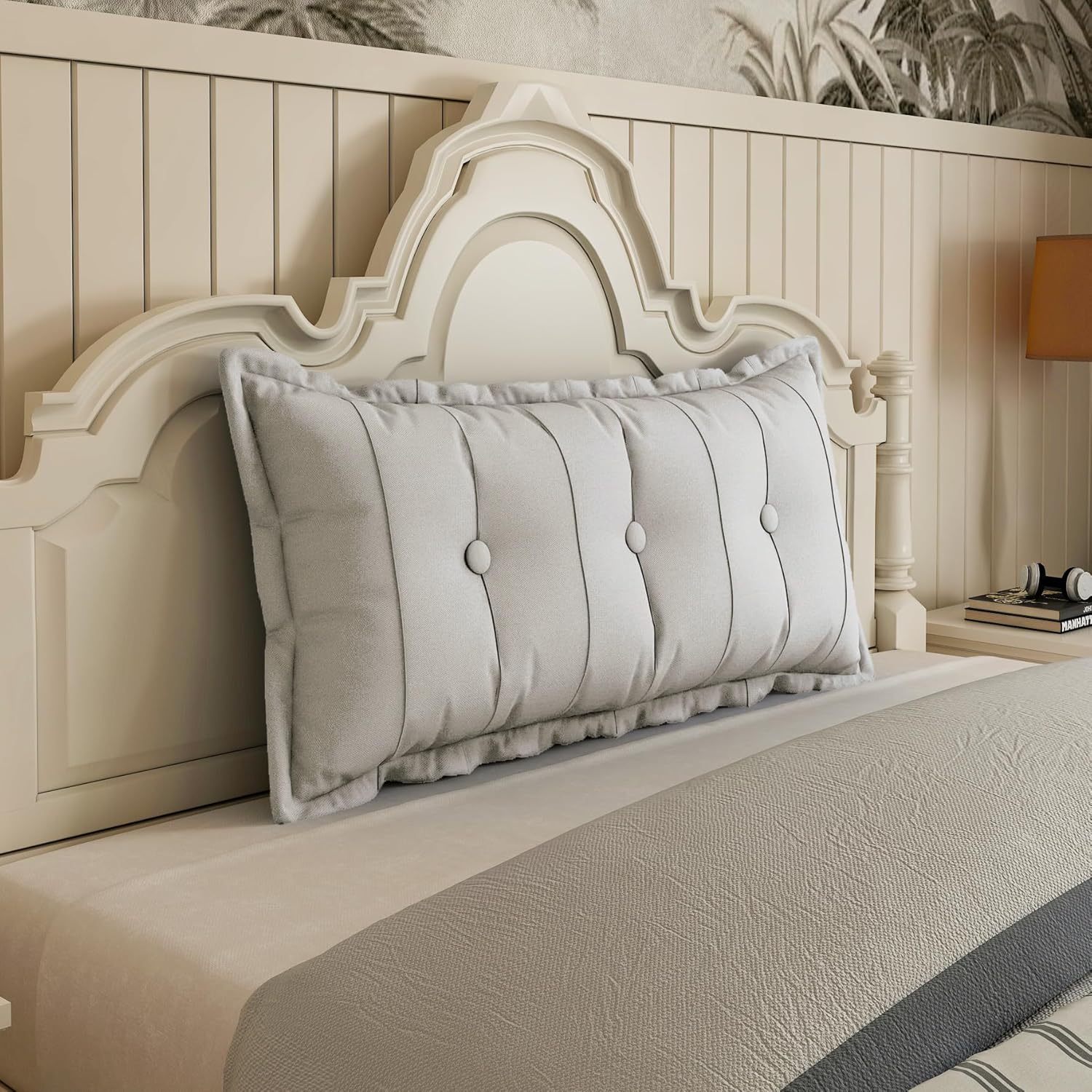 Homecozy Bed Wedge Pillow - 39in White Twin Polyester Headboard Support