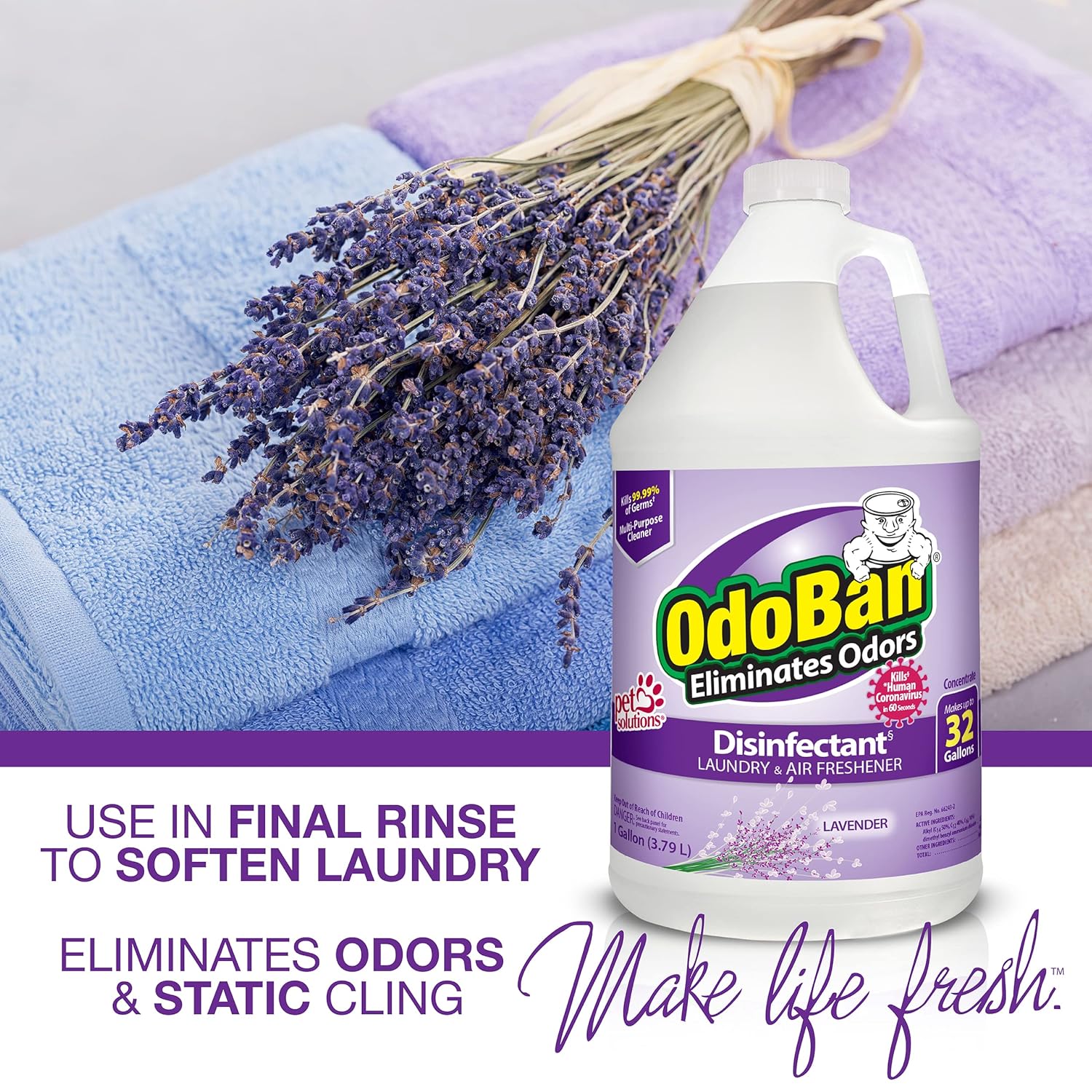 OdoBan Disinfectant 2 Gallons Lavender Scent
