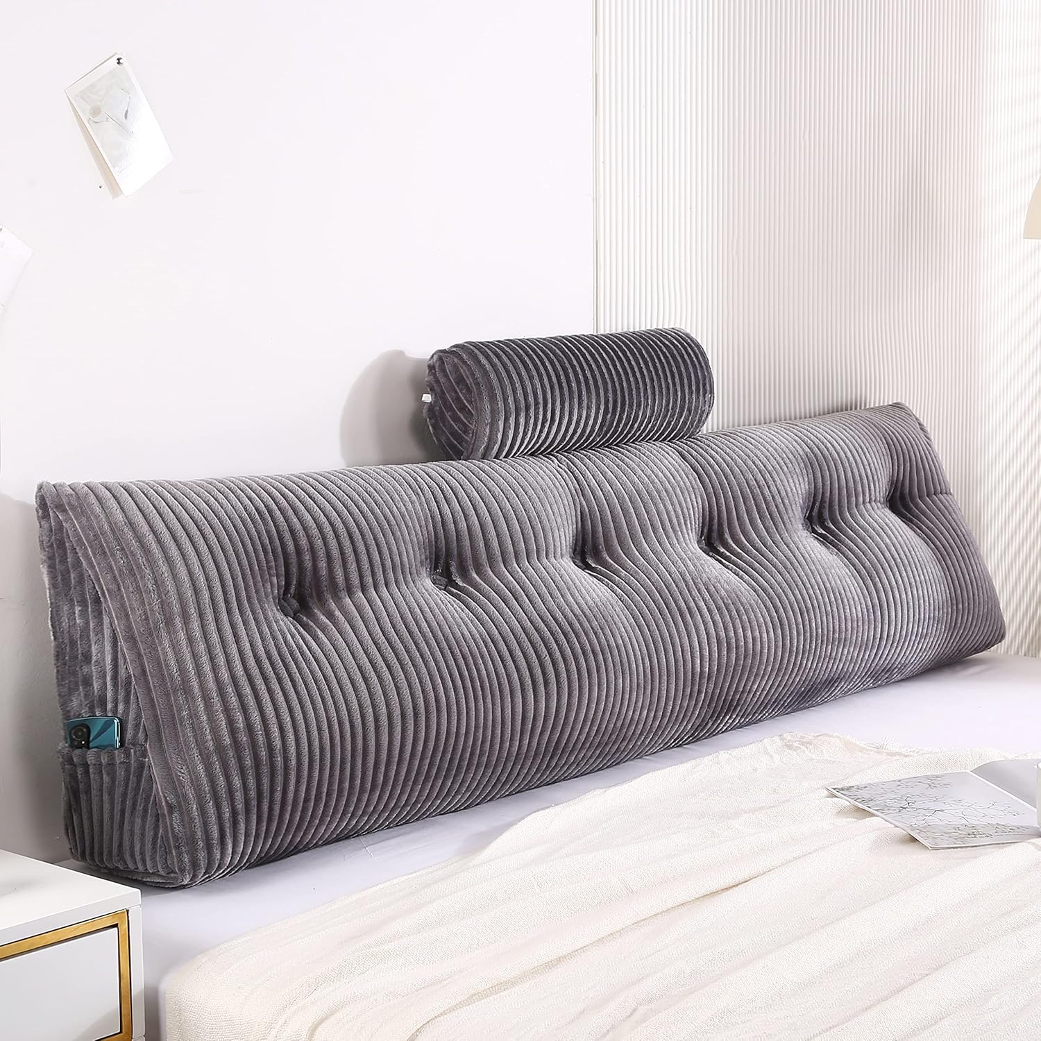 Gpround Wedge Headboard Pillow Set Large Bolster for Bed Rest