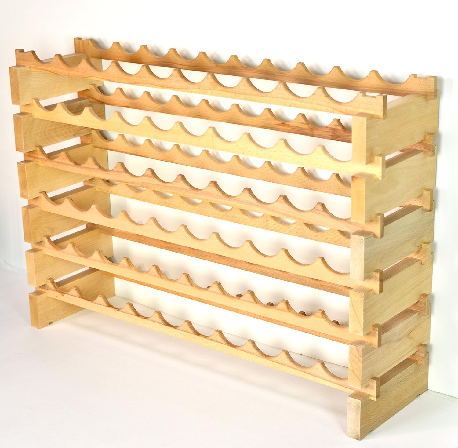 Wine Rack Wood 60 Bottle Capacity Freestanding