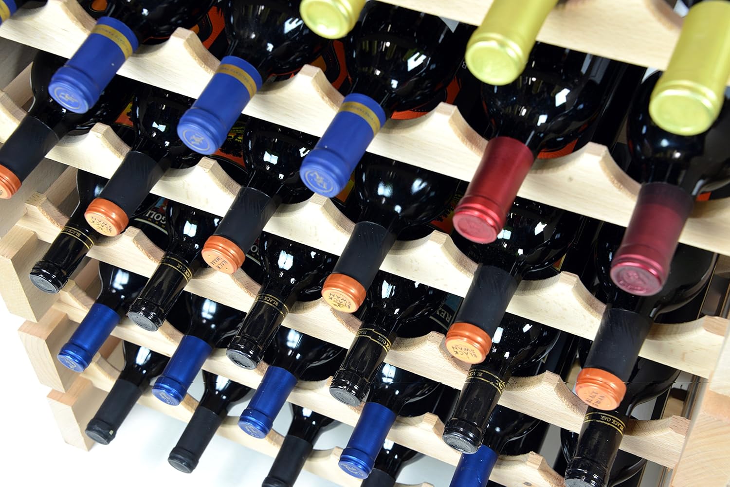 Wine Rack Wood 60 Bottle Capacity Freestanding