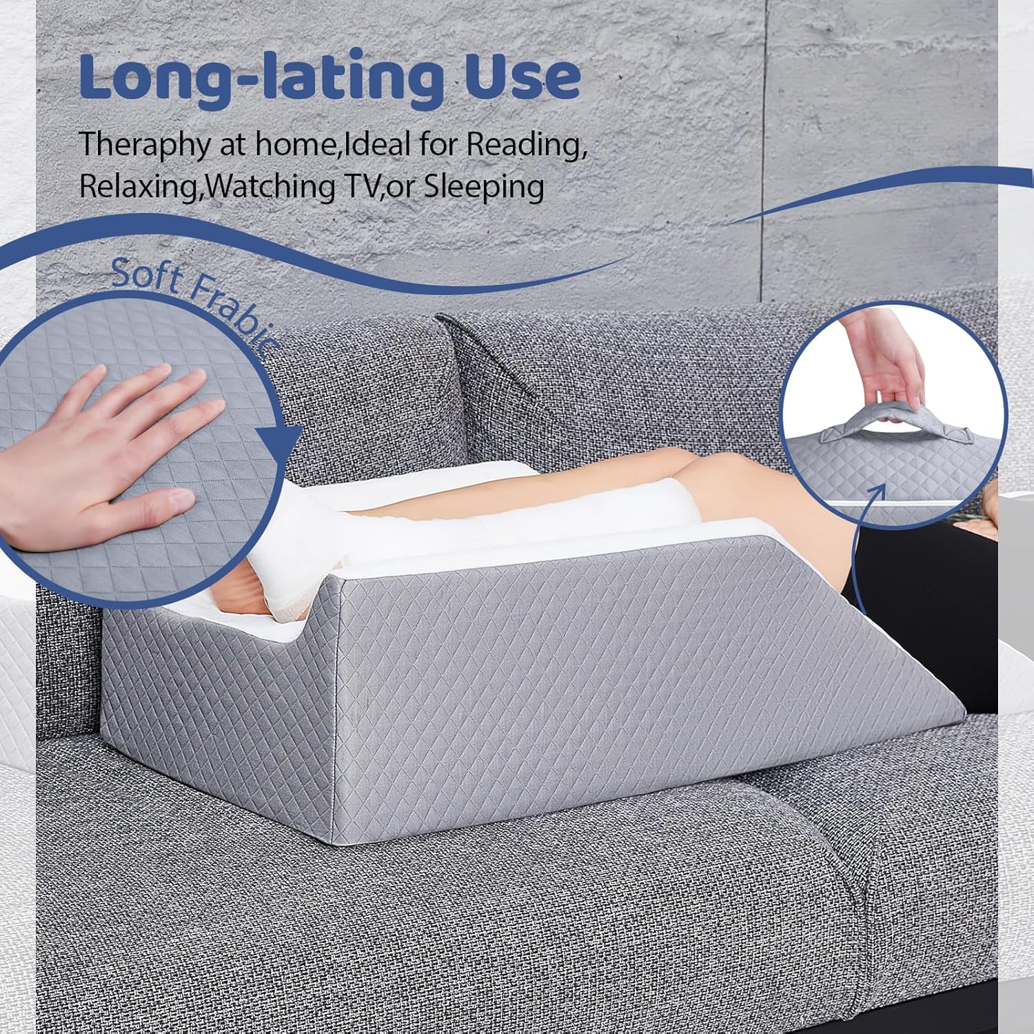 Leg Elevation Pillow with Memory Foam for Post Surgery Relief